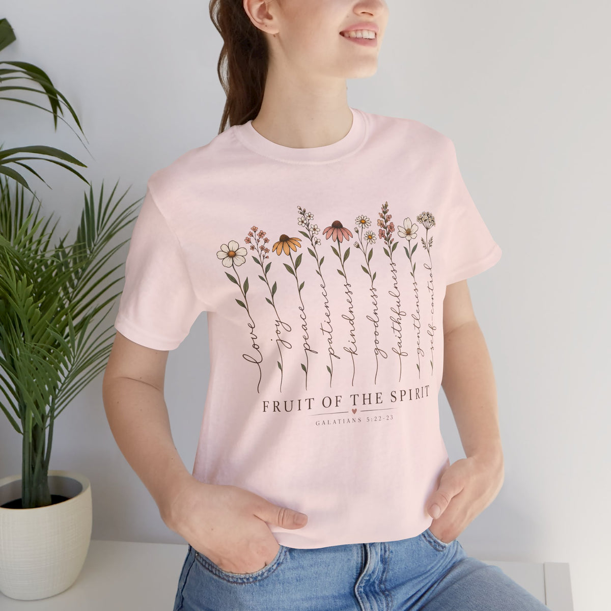 Fruit of the Spirit Floral T-Shirt,  Christian Faith Scripture Tee - 14984