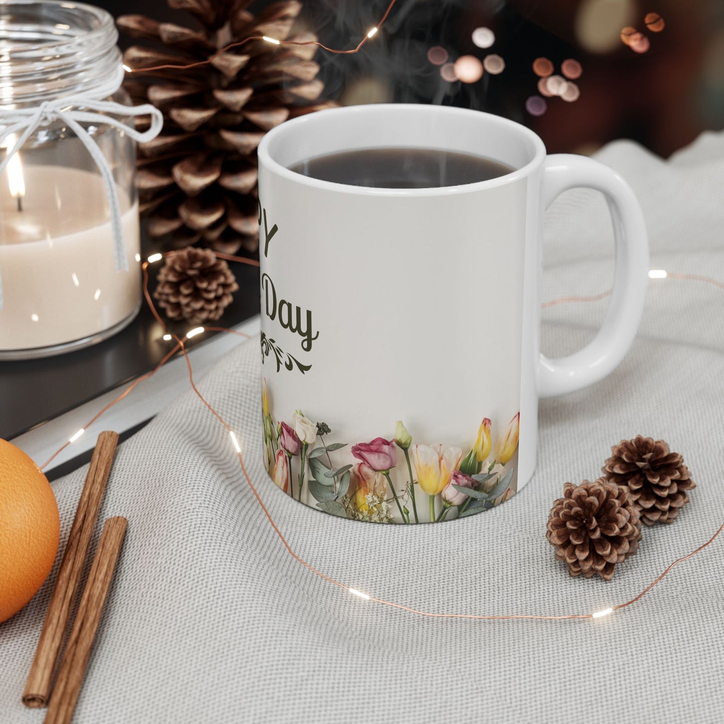 Happy Mother's Day Floral Ceramic Mug (11oz, 15oz) - 11917