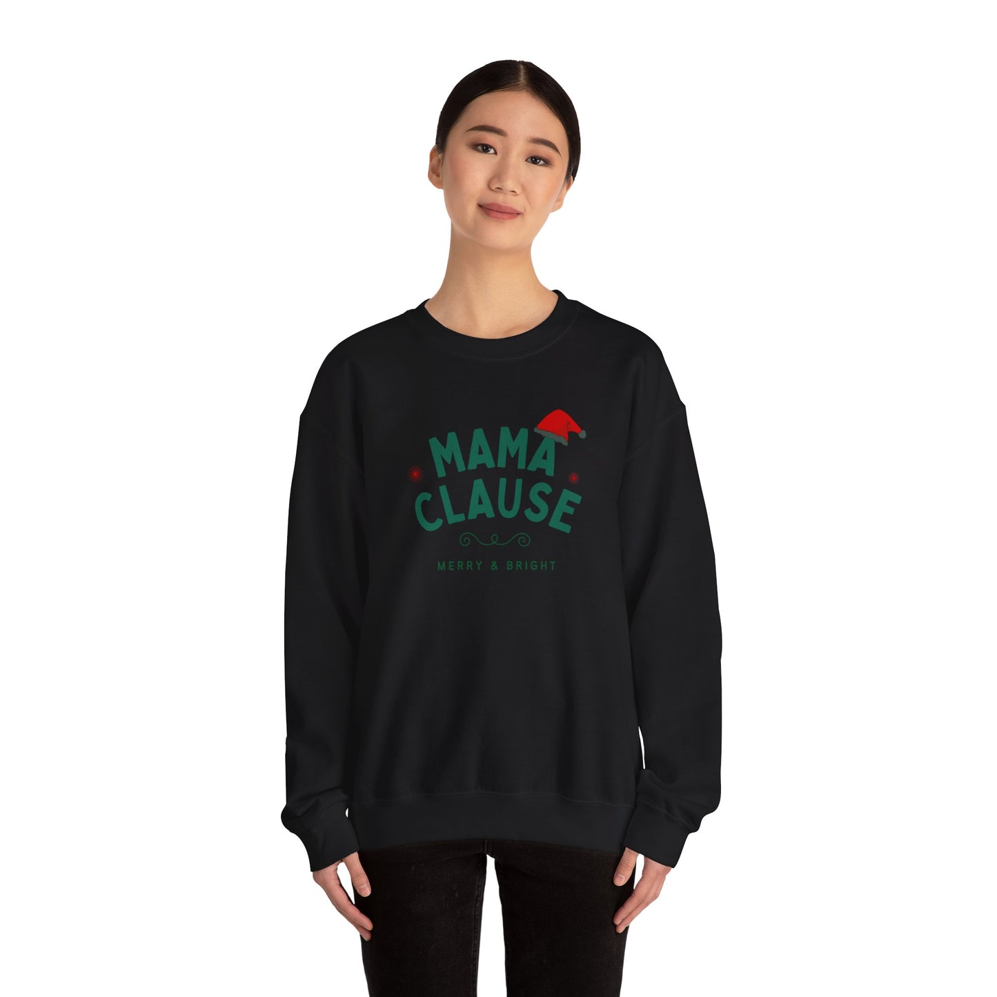 Mama Clause, Merry & Bright - Unisex Heavy Blend™ Crewneck Sweatshirt - 10468