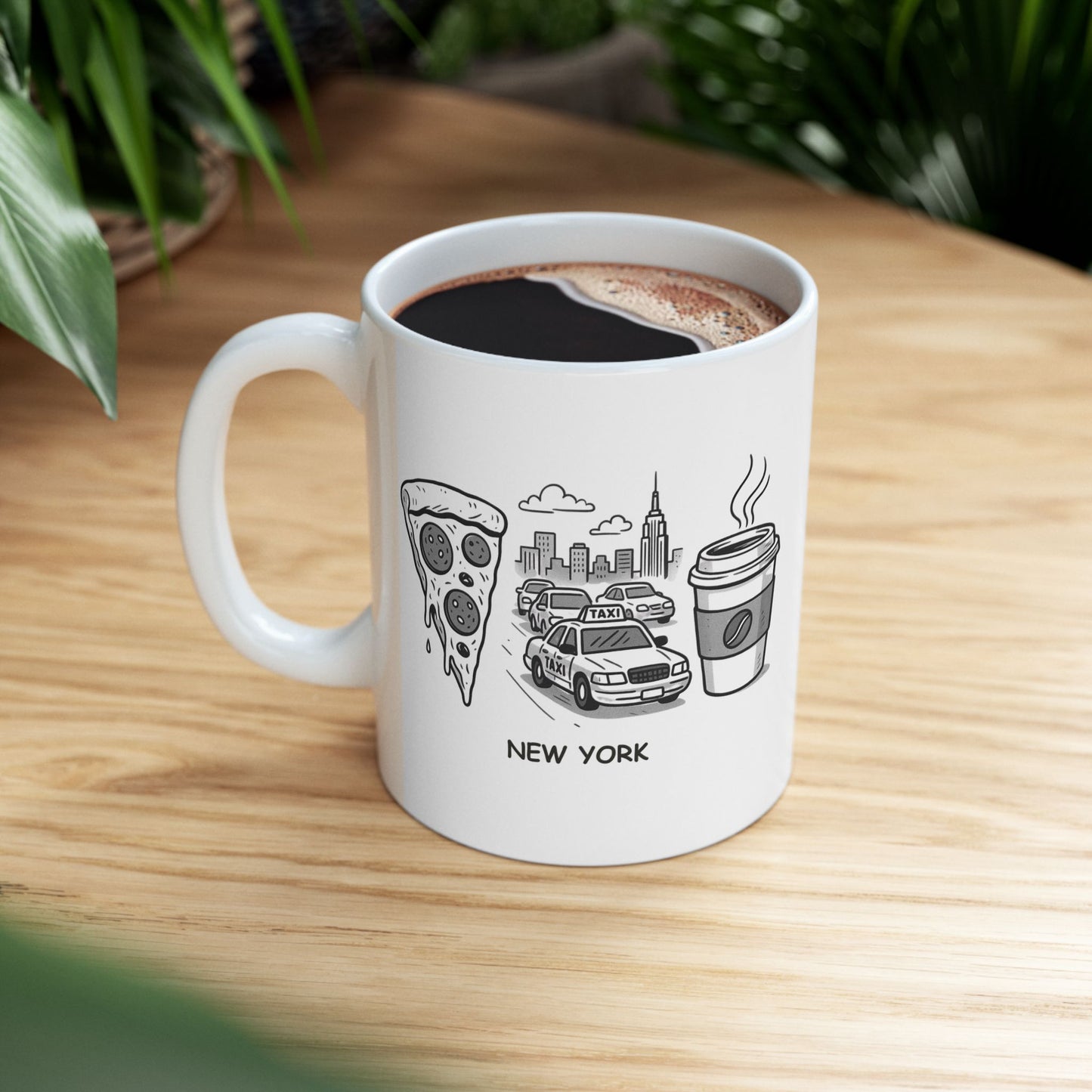 "New York: Where the pizza is thin, the traffic is thick, and the coffee is strong." Ceramic Mug - 12827