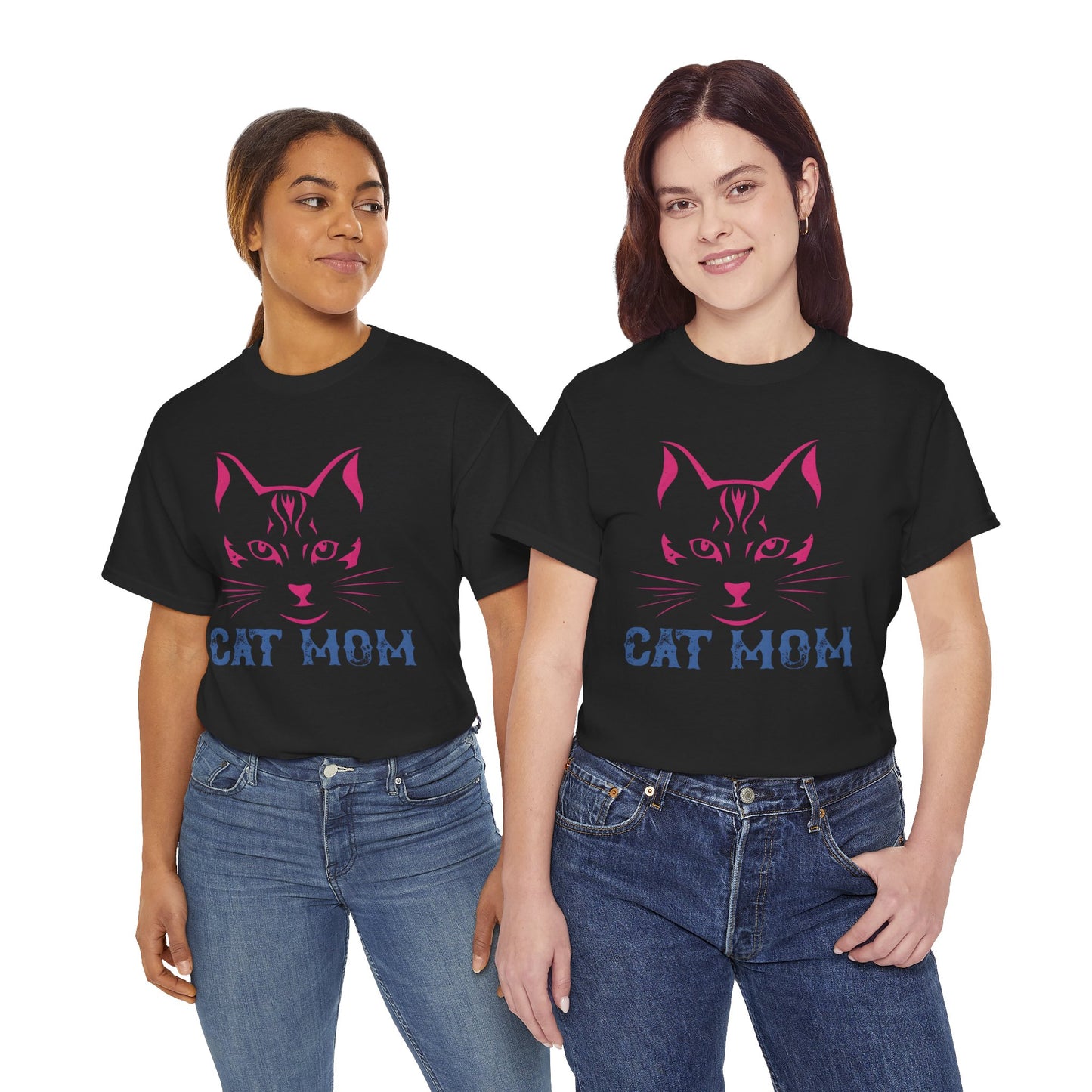 Cat Mom T-Shirt – Cute Cat Face Graphic Tee for Cat Lovers - 14882