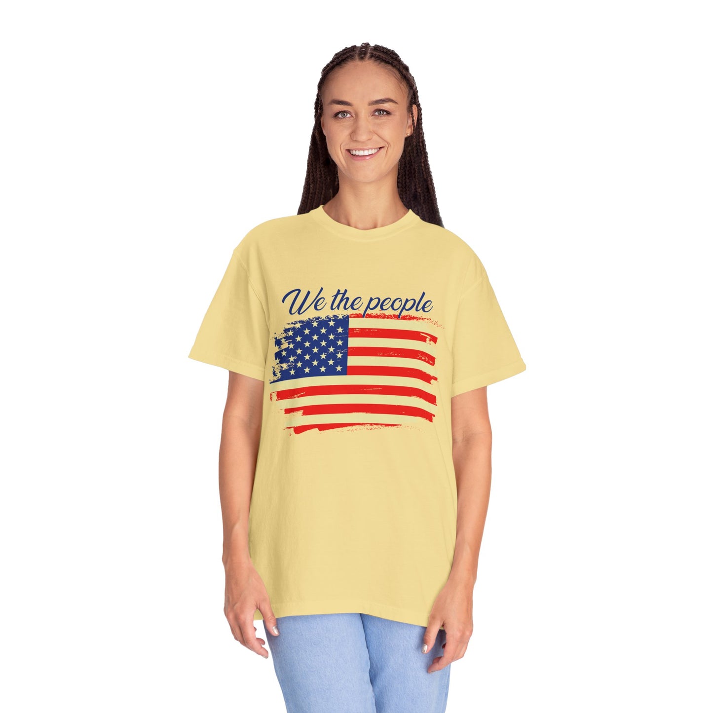 Patriotic Garment-Dyed T-Shirt - We the People, Independence Day Gift, Casual Wear, Constitution Day, Freedom Apparel - 13691
