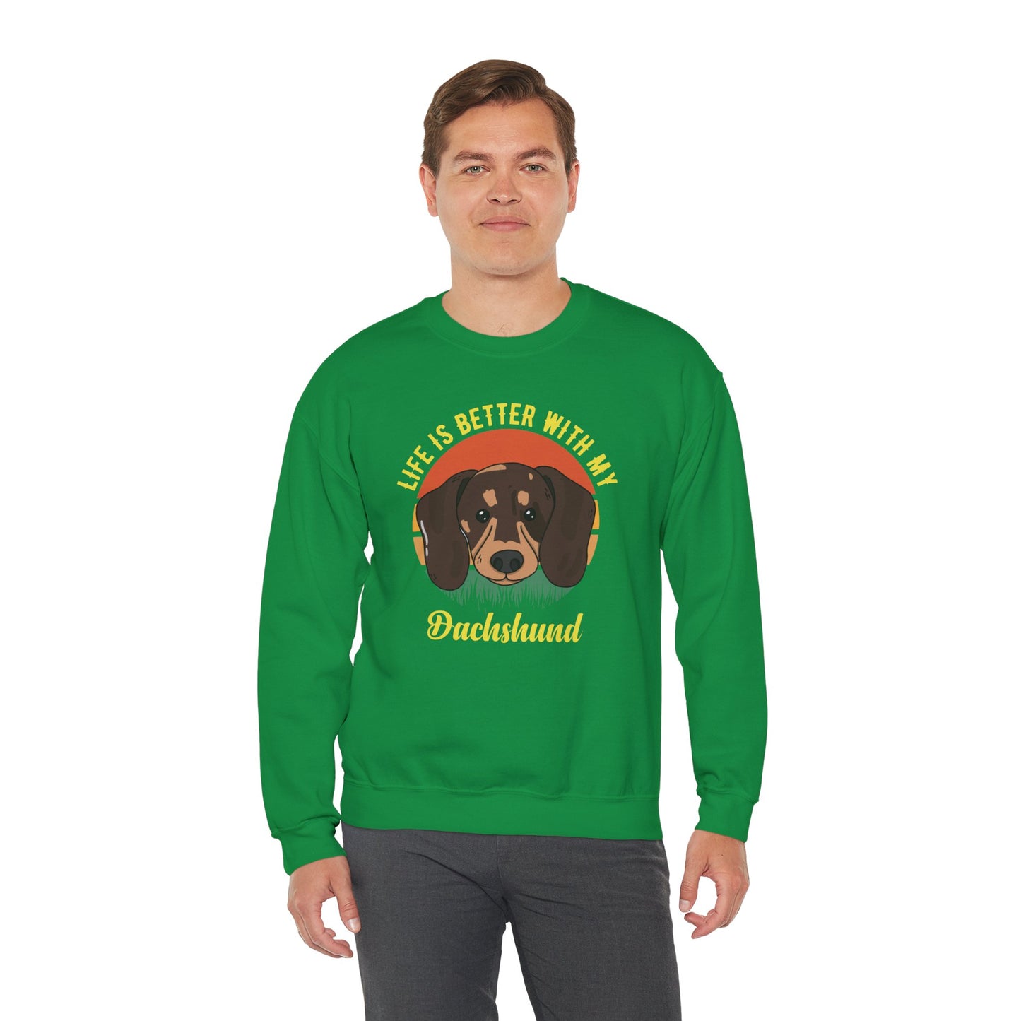 Life is Better With My Dachshund - Unisex Heavy Blend™ Crewneck Sweatshirt