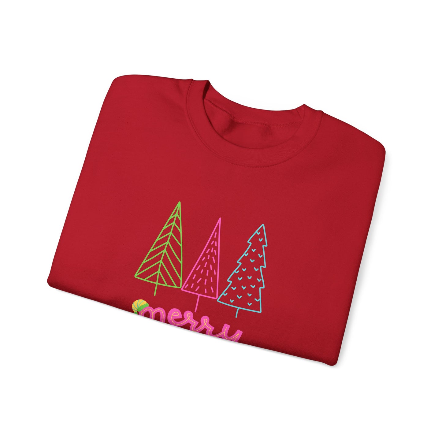 Trees, Merry Christmas -Unisex Heavy Blend™ Crewneck Sweatshirt - 10529