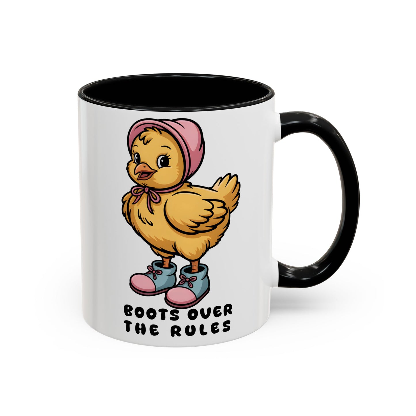 Boots Over The Rules Chick Mug – Cute Chicken Coffee Mug Funny Gift 11/15oz - 14862