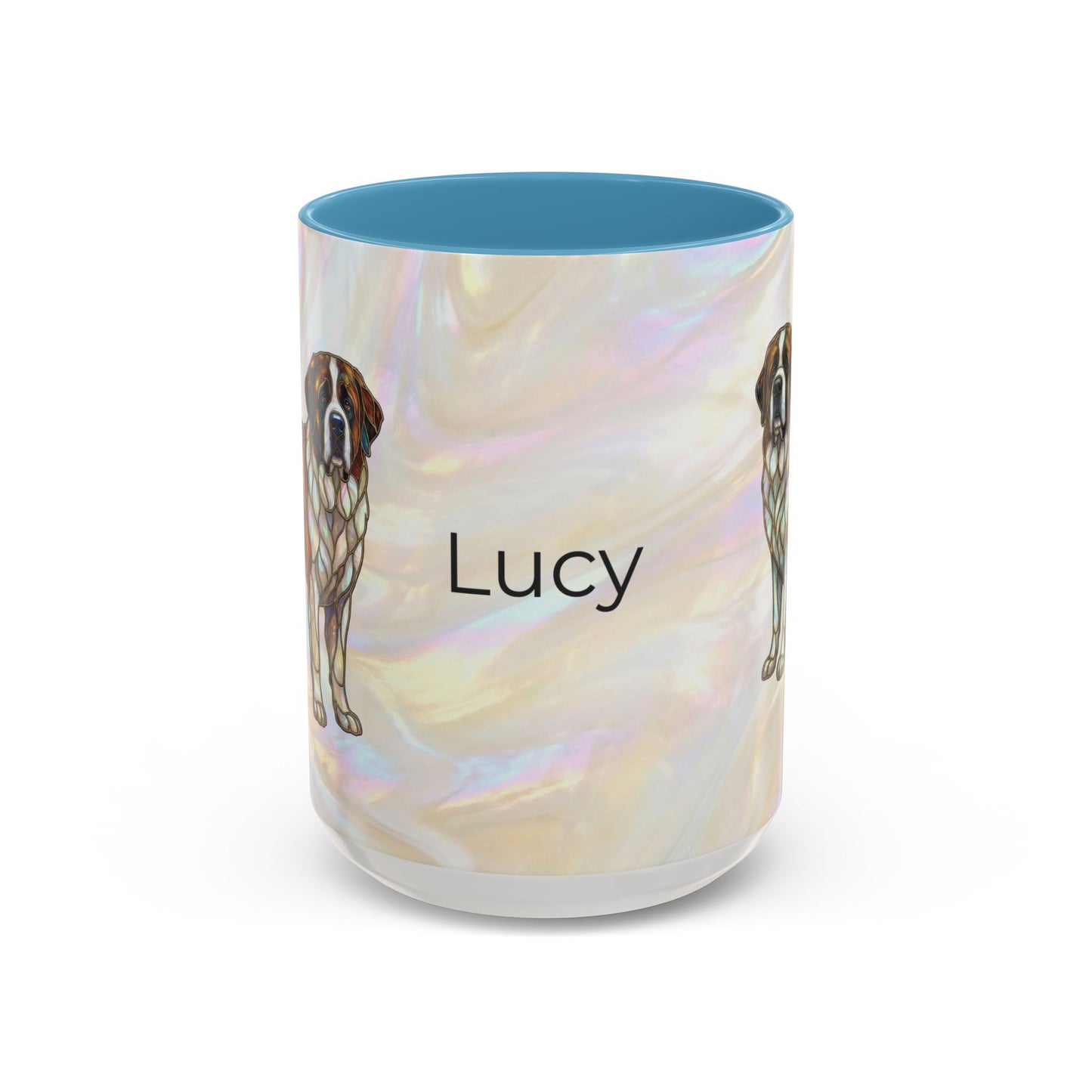 Saint Bernard Accent Coffee Mug — Stained Glass Design (11/15oz) - 14641