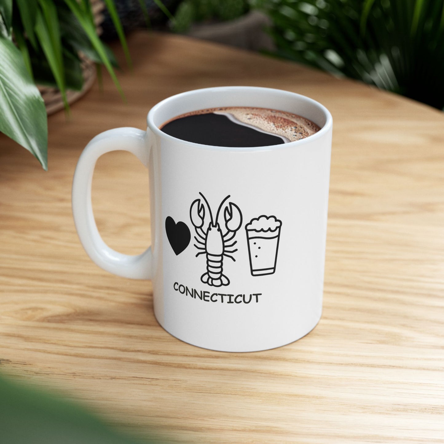 "Connecticut: Where the best things in life come with a side of lobster." Ceramic Mug - 13825