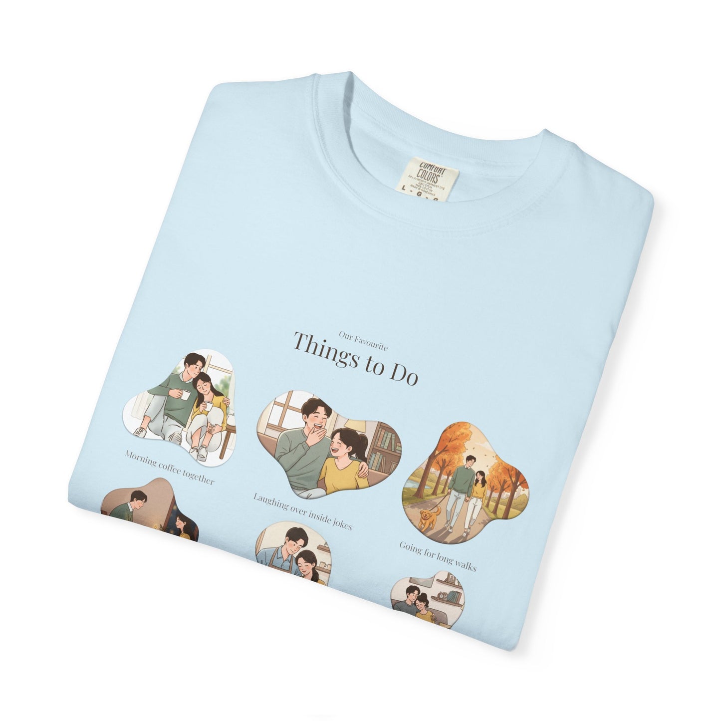Our Favourite Things to Do Together – Personalised Valentine’s Illustration T-Shirt Gift - 14721