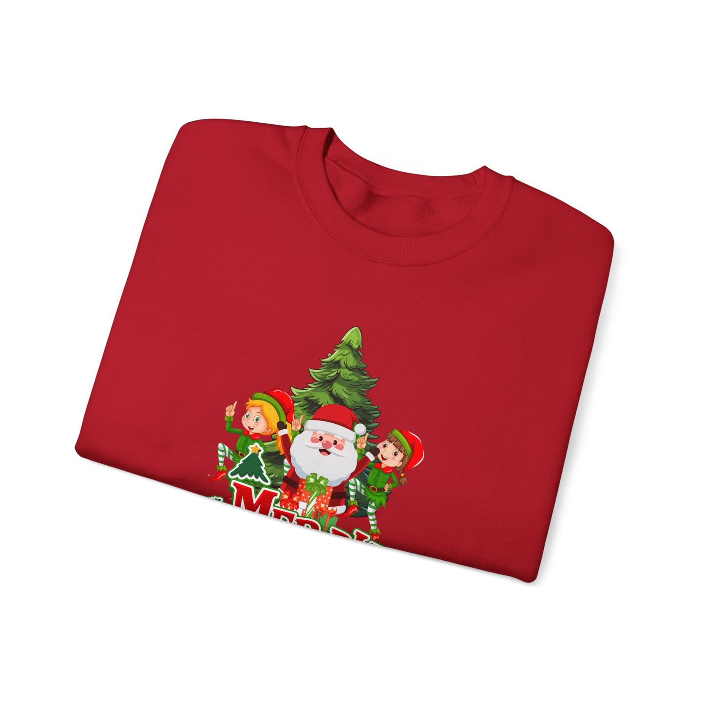 Santa & Elves, Merry Christmas - Unisex Heavy Blend™ Crewneck Sweatshirt - 10545