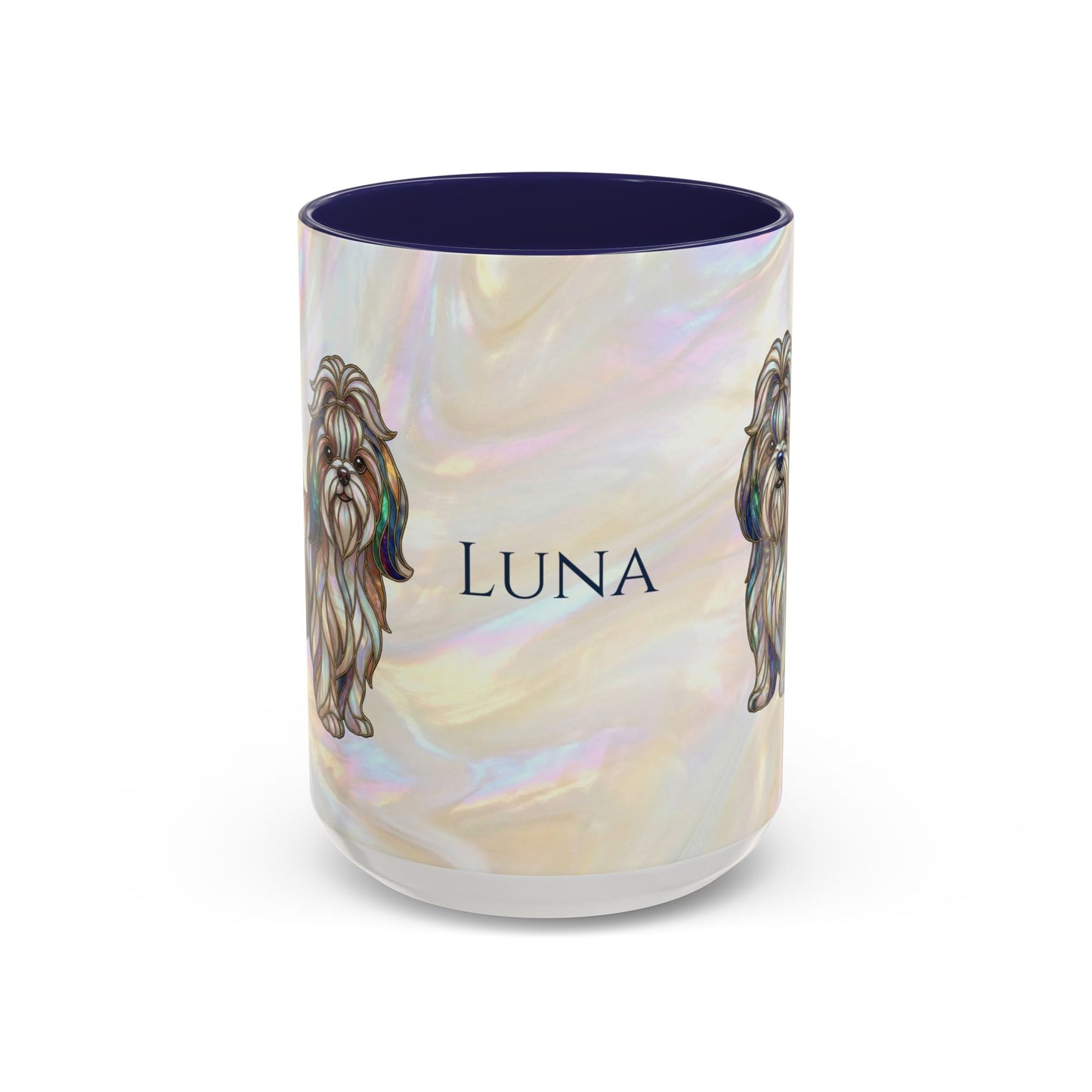 Shih Tzu Accent Coffee Mug – Stained Glass Design 11/15oz - 14647