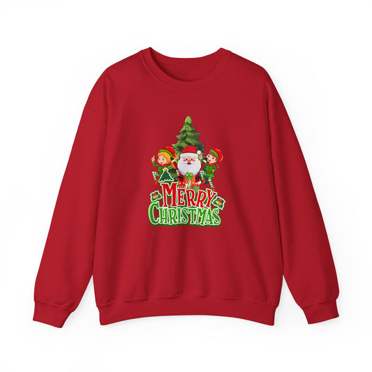 Santa & Elves, Merry Christmas - Unisex Heavy Blend™ Crewneck Sweatshirt - 10545