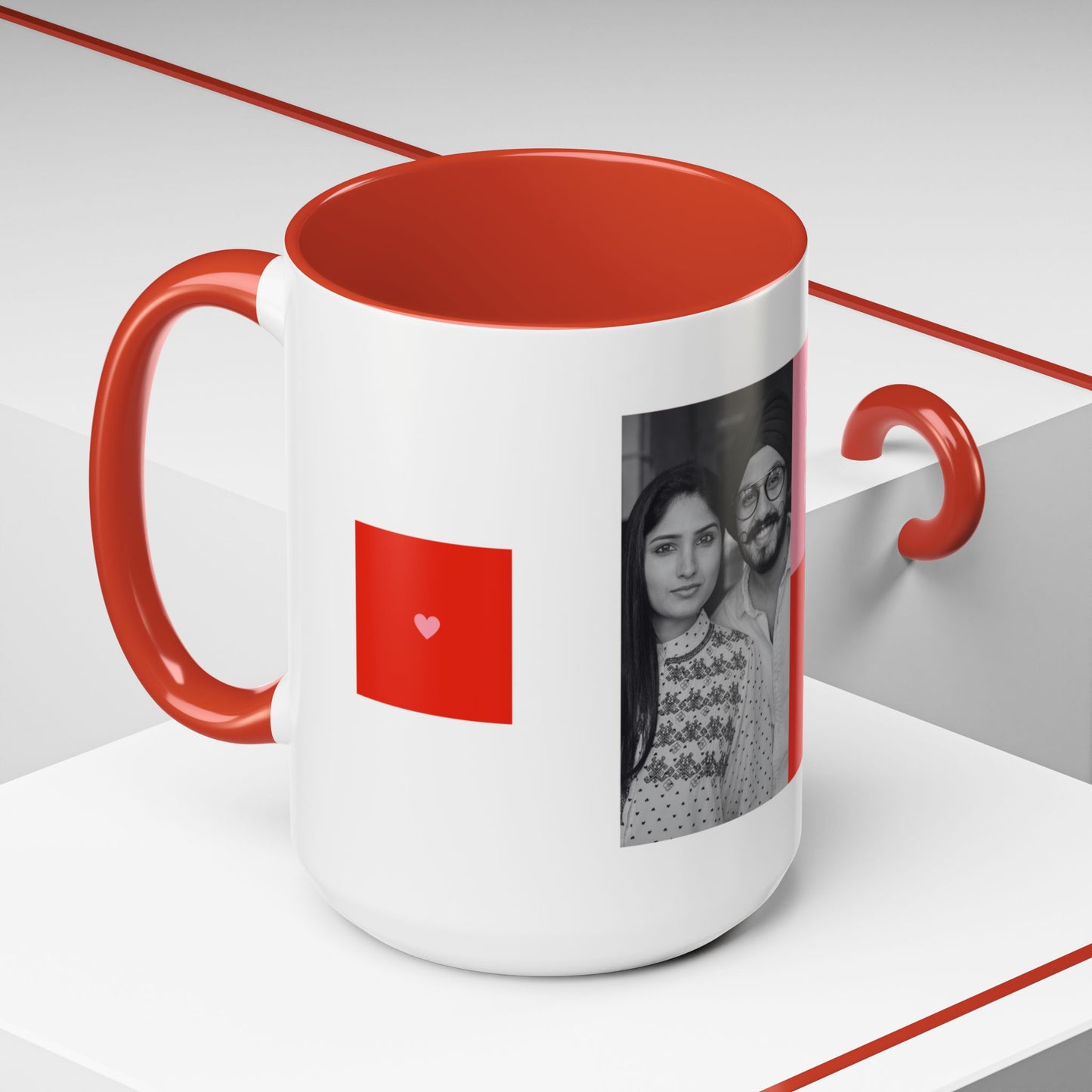 The Better Half, Couple's Photo, Customizable - Accent Coffee Mug (11, 15oz) - 10992