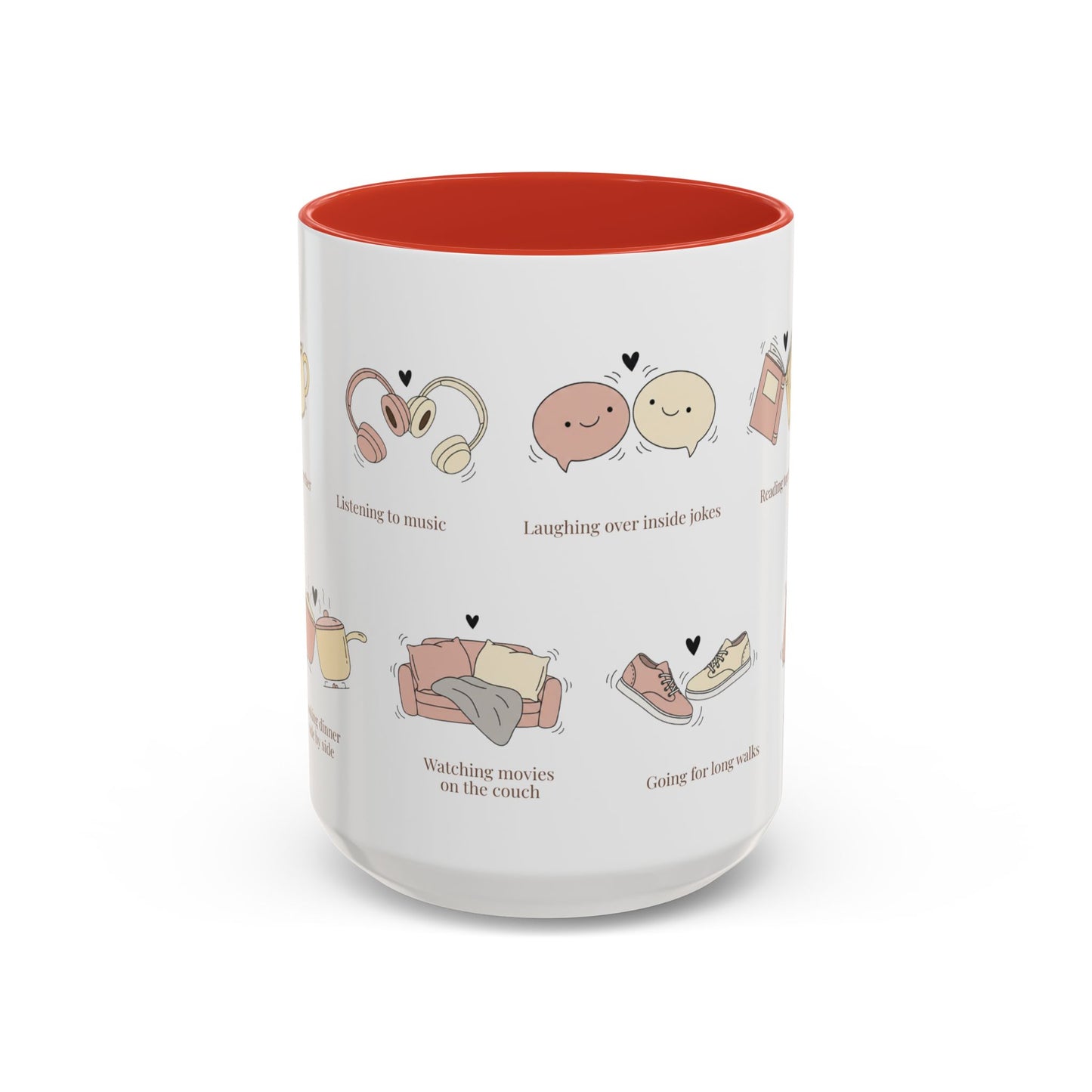 Our Favorite Things to Do Valentine’s Mug – Cozy Couples Illustrated Accent Coffee Mug - 14702