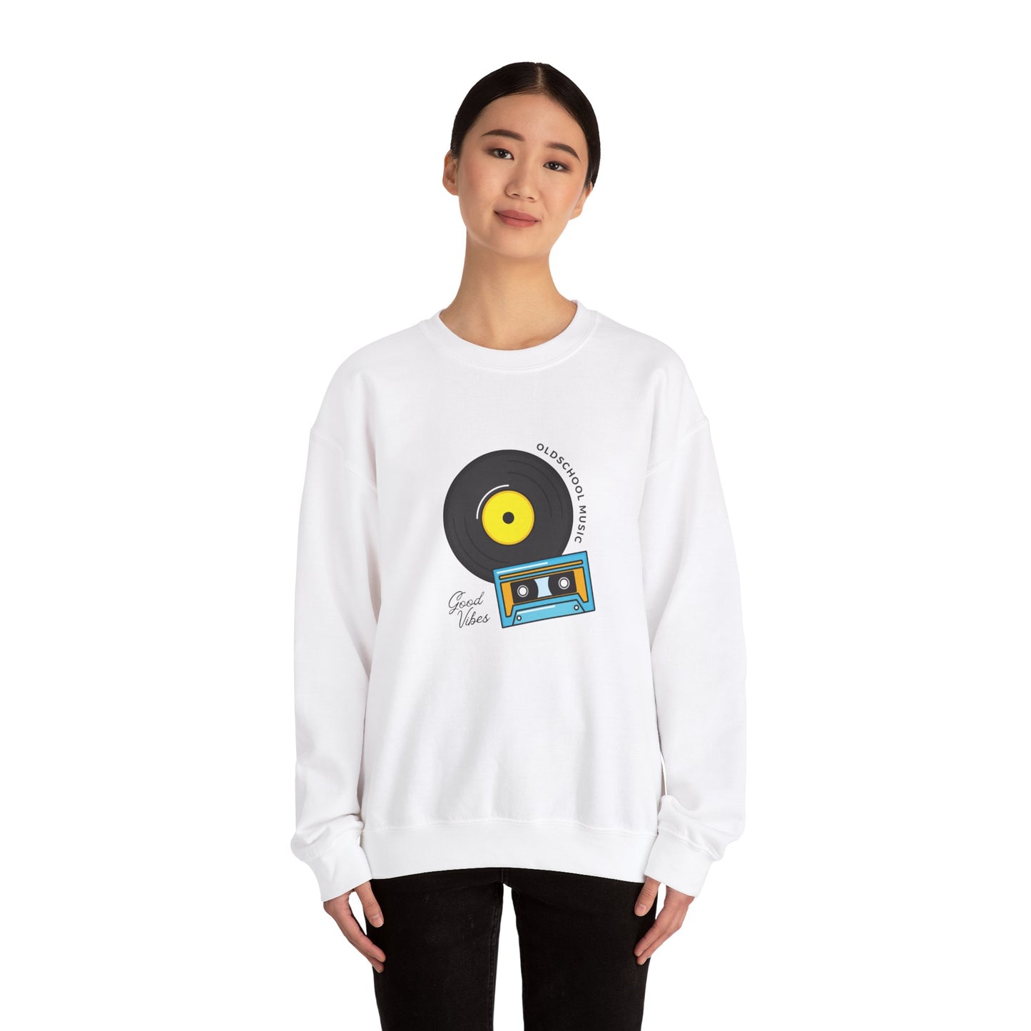Record & Cassette, Old School Music - Unisex Heavy Blend™ Crewneck Sweatshirt - 11273