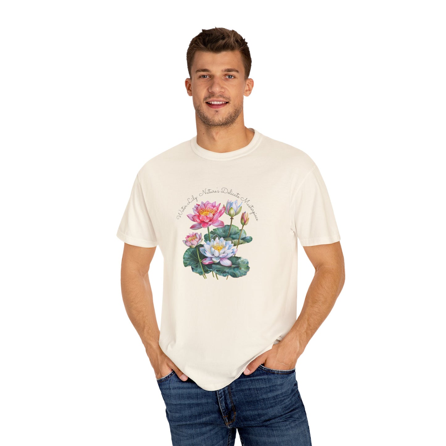 Happy Birthday, July, Water Lily - Unisex Garment-Dyed T-shirt - 10415