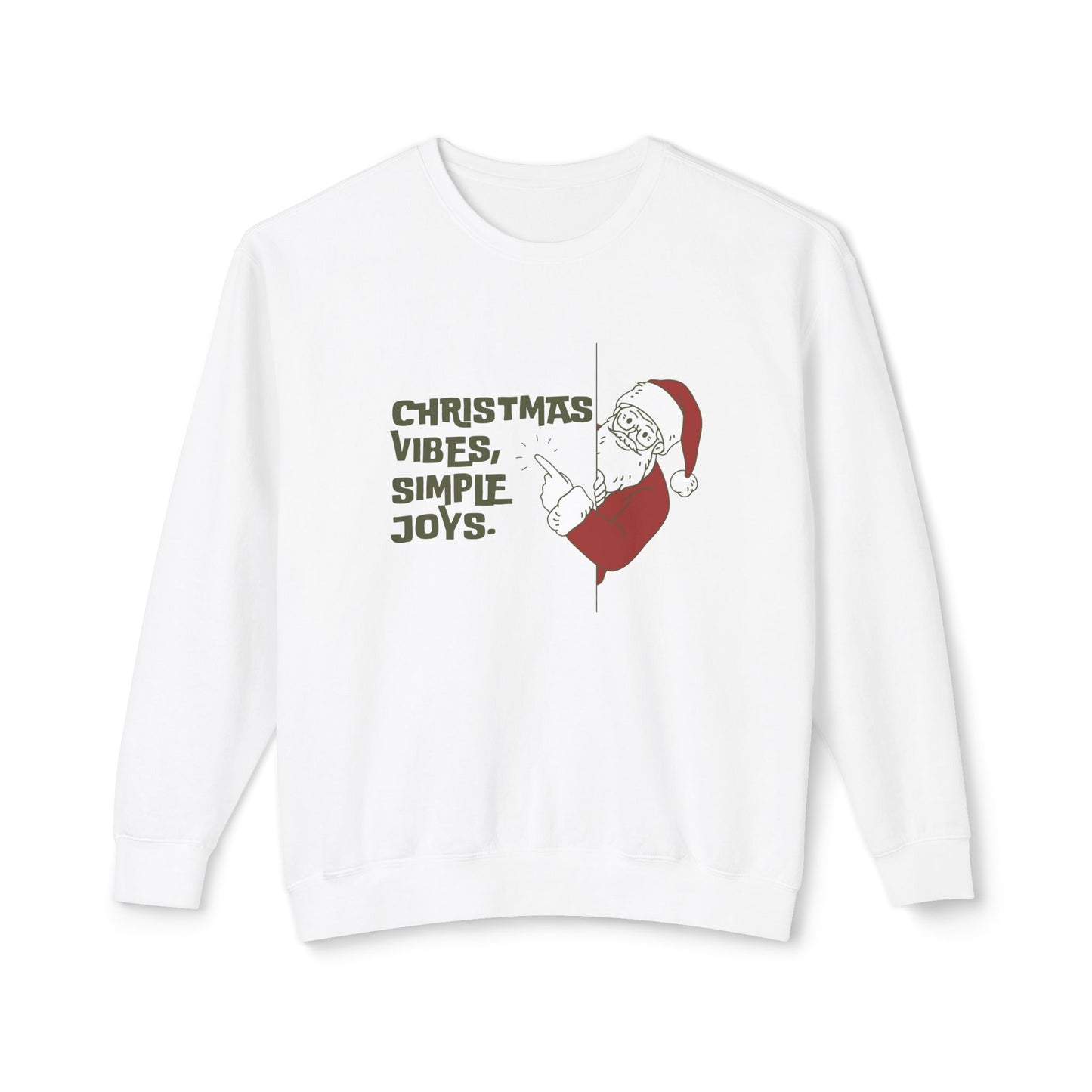 Christmas Vibes, Simple Joys - Unisex Lightweight Crewneck Sweatshirt