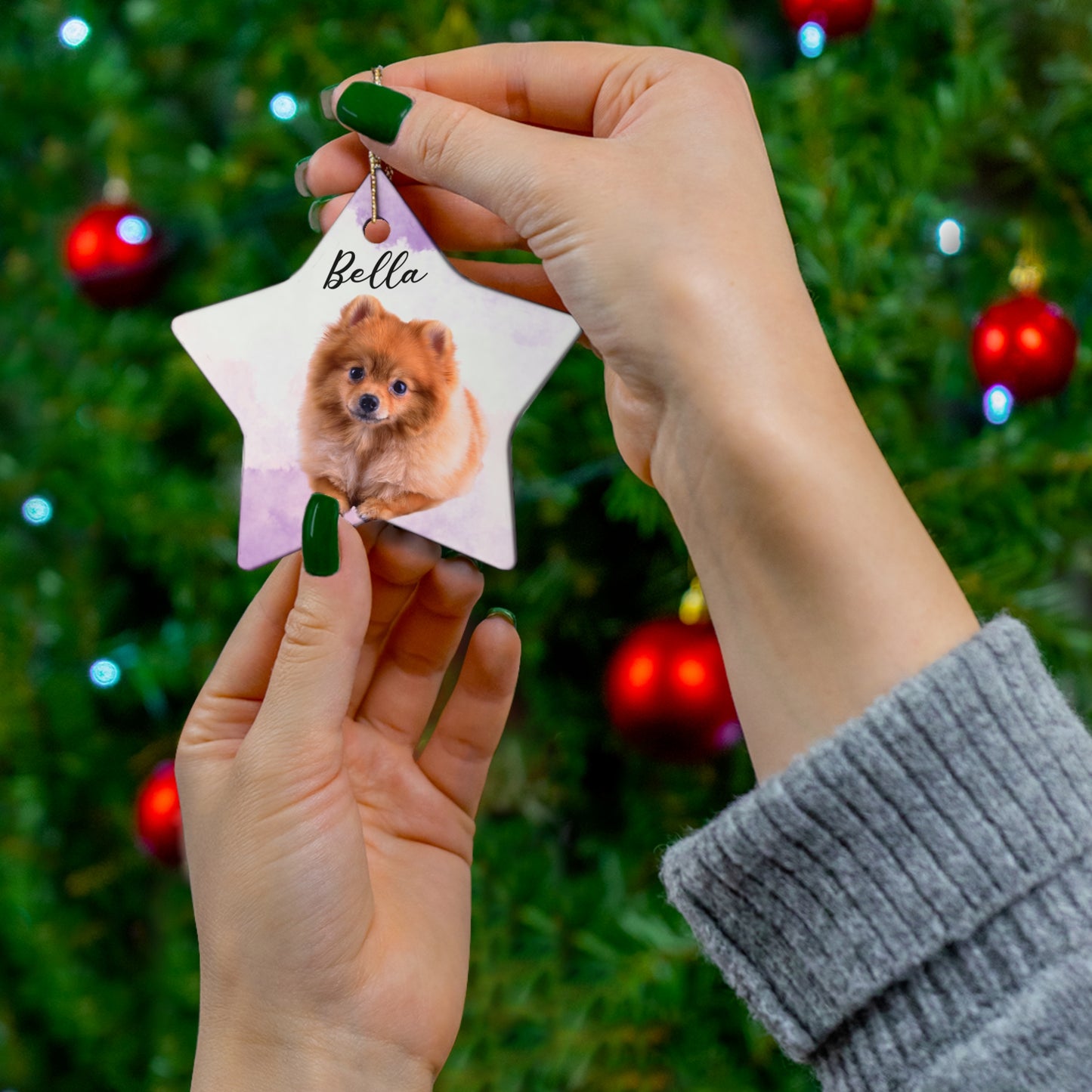 Your Dog, Customizable - Ceramic Ornament, 4 Shapes - 10037