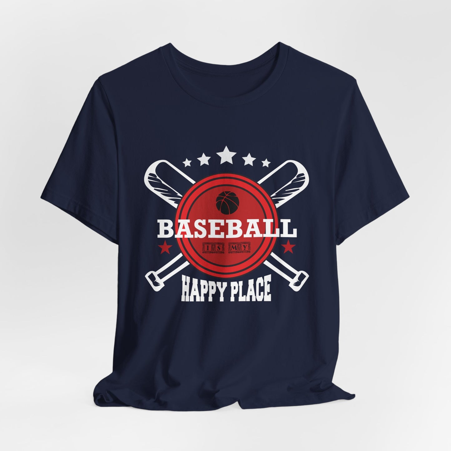 Baseball: Happy Place - Unisex Jersey Short Sleeve Tee - 13912