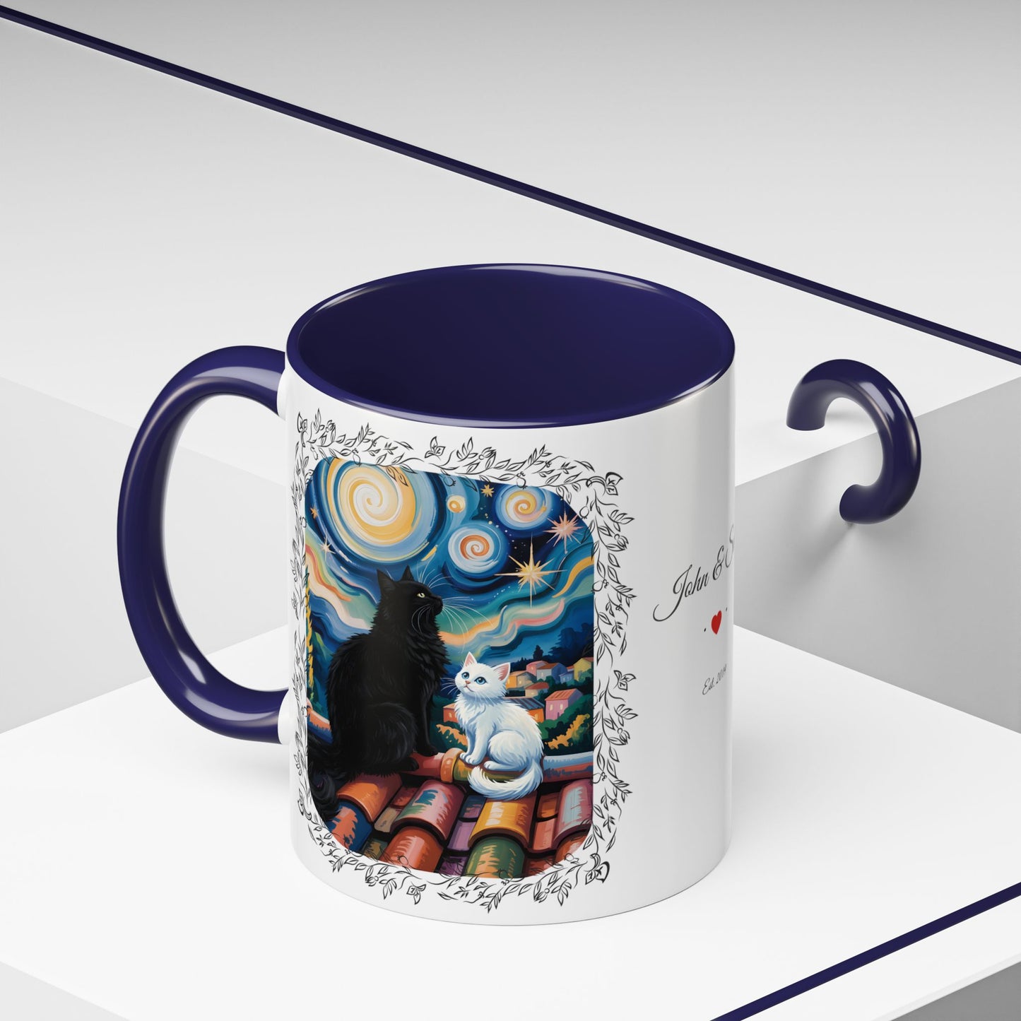 Starry Night Cats Coffee Mug – Van Gogh Inspired Cat Art | Cat Lovers Gift (11oz / 15oz) - 14758