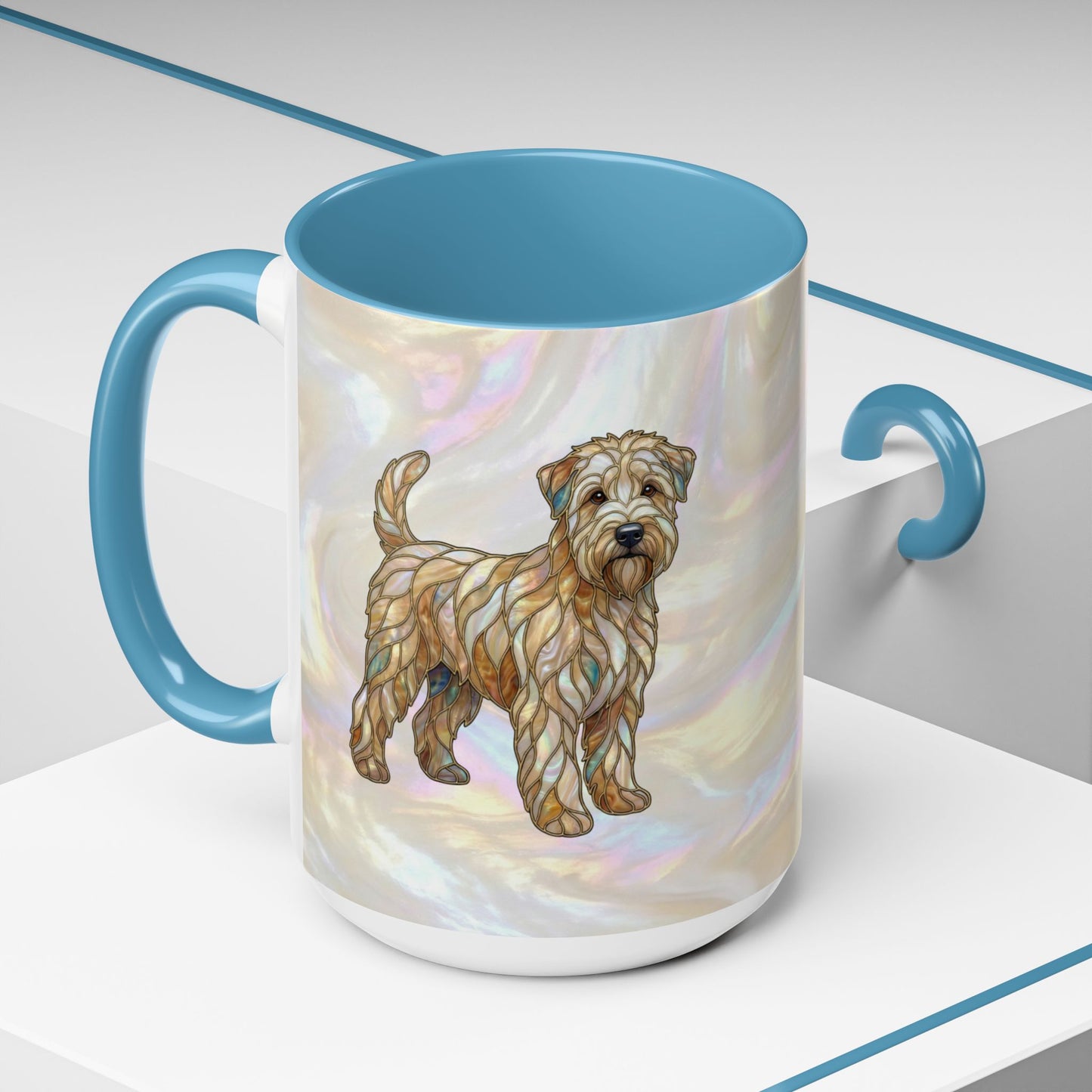Wheaten Terrier Accent Coffee Mug – Stained Glass Design 11/15oz - 14651