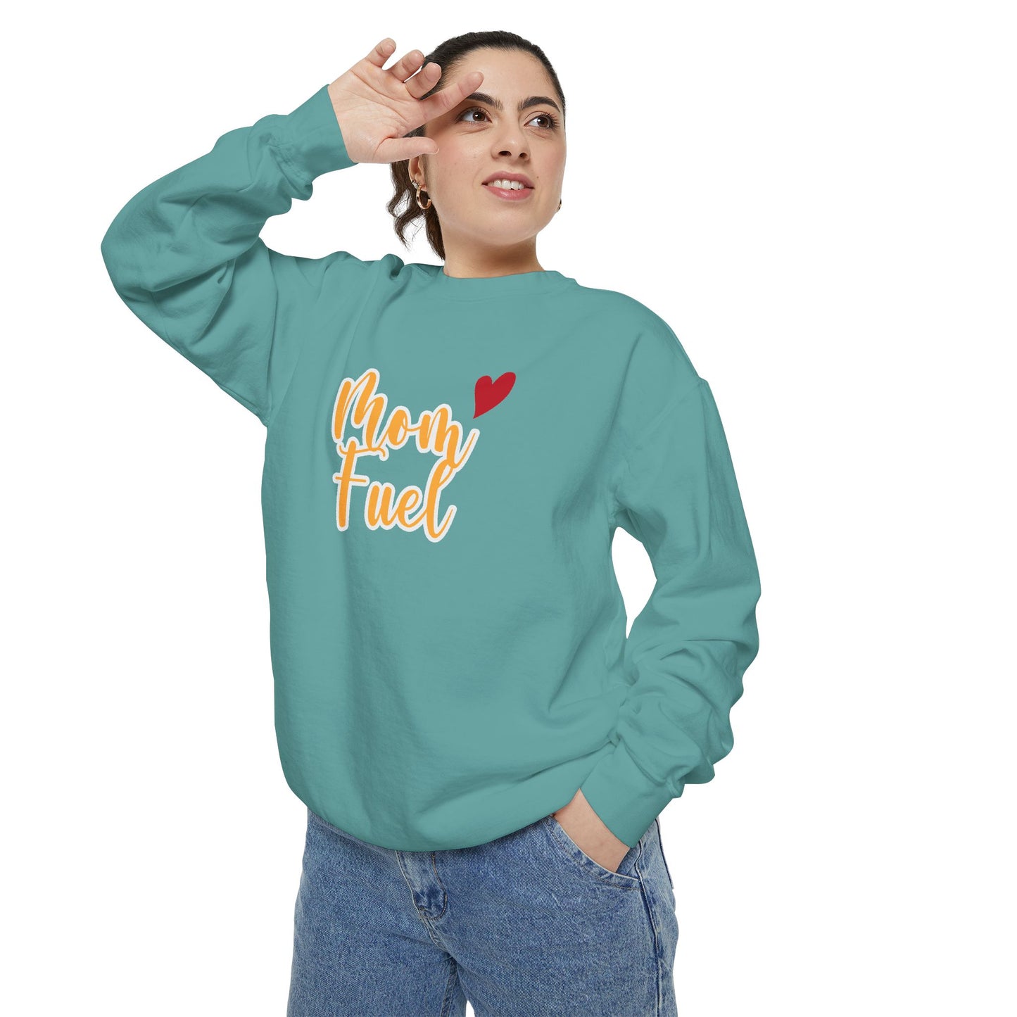 Mom Fuel Sweatshirt - Cozy Unisex Garment-Dyed Top for Moms - 11834