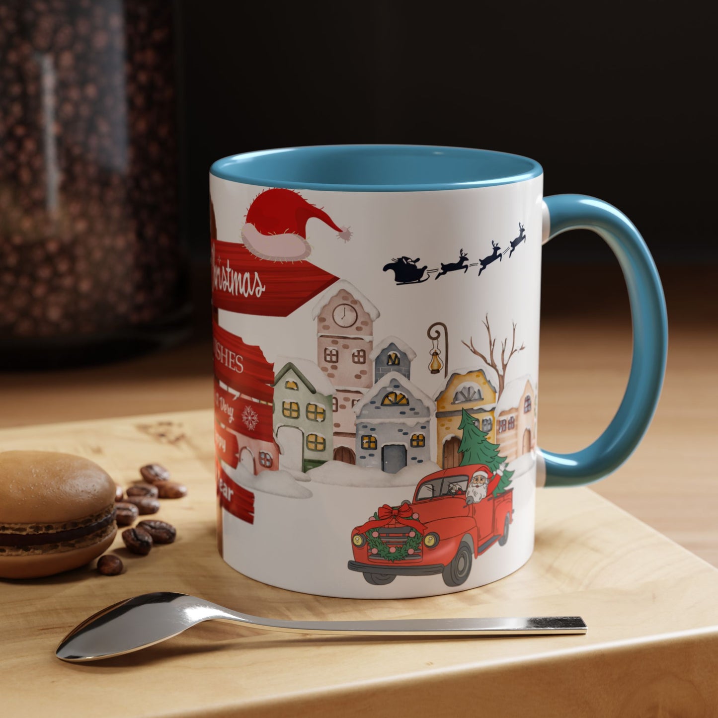 Merry Christmas - Accent Coffee Mug (11, 15oz)