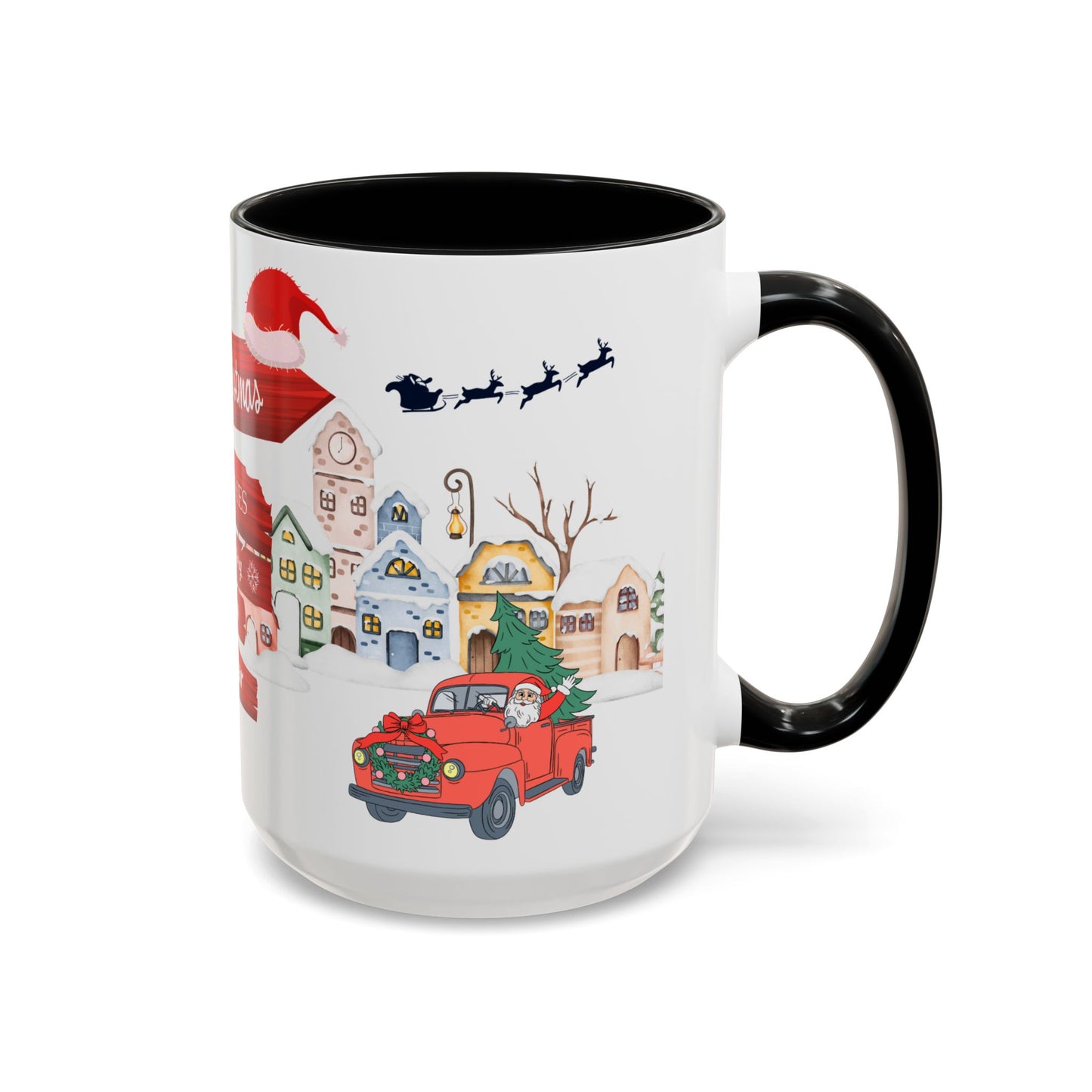 Merry Christmas - Accent Coffee Mug (11, 15oz)