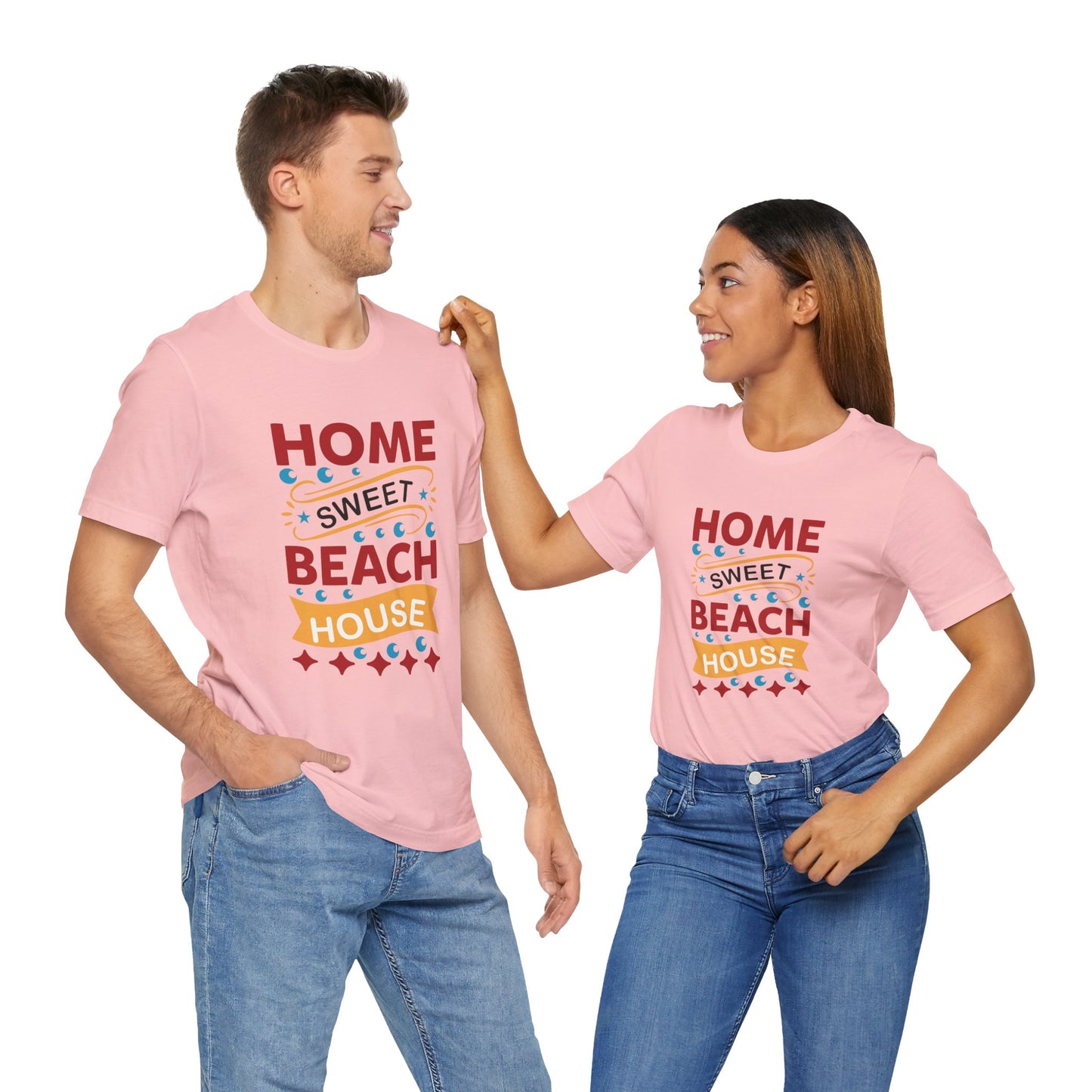 Home Sweet, Beach House - Unisex Jersey Short Sleeve Tee - 13233