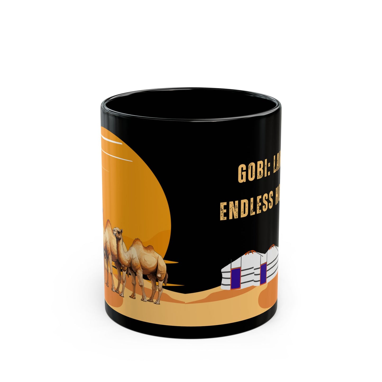 Gobi: Land of Endless Horizons - Ceramic Black Mug (11oz, 15oz) - 10382