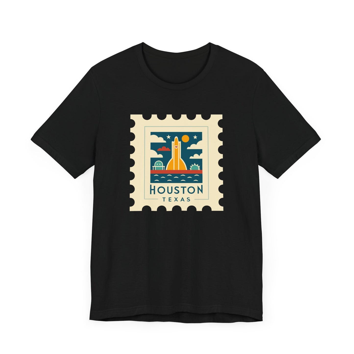 Houston Texas Retro Stamp Unisex Tee - Graphic T-Shirt for Casual Wear - 12143