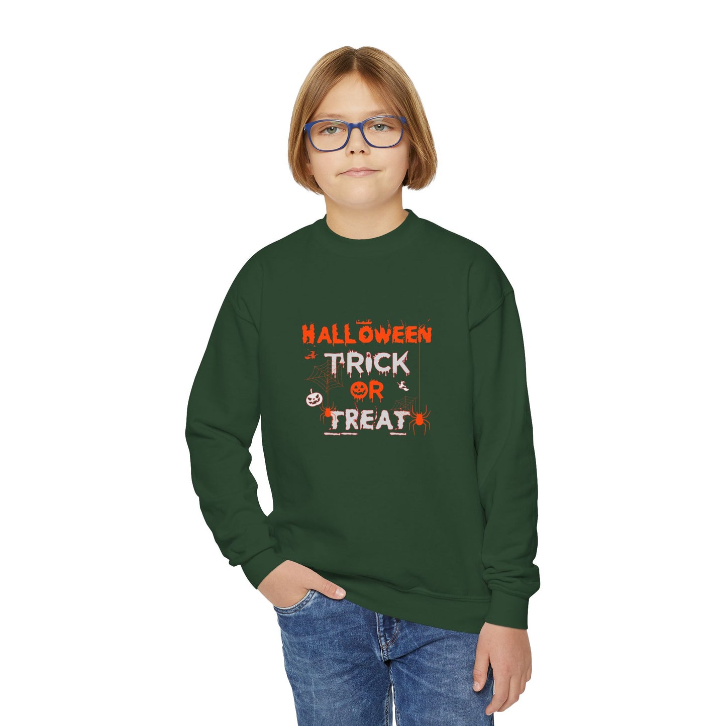 Halloween Trick Or Treat - Youth Crewneck Sweatshirt