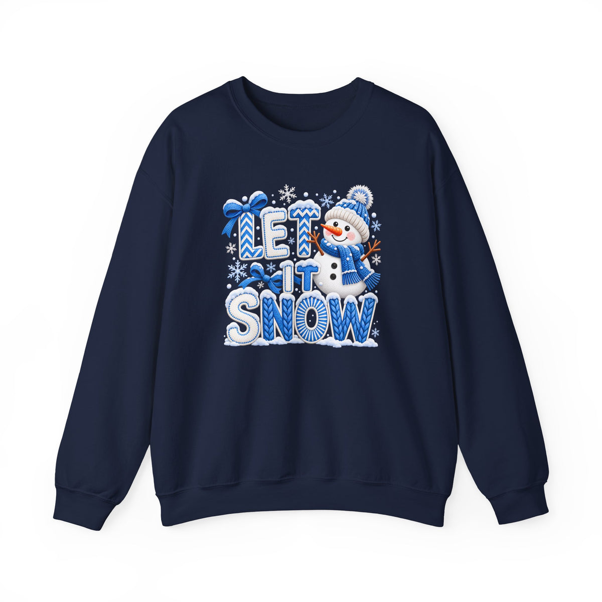 Let It Snow Sweatshirt,  Cute Snowman Winter Christmas Crewneck - 14545