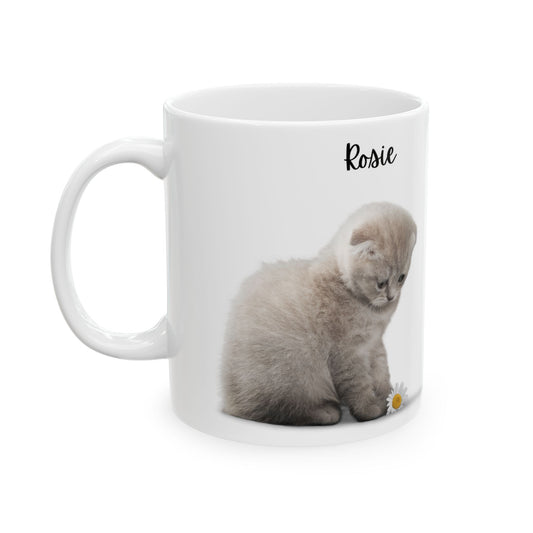 Personalized Cat Lover Mug | Customizable Gift for Animal Enthusiasts, Pet Owner Coffee Cup, Cute Cat Design, Unique Pet Gifts - 14203