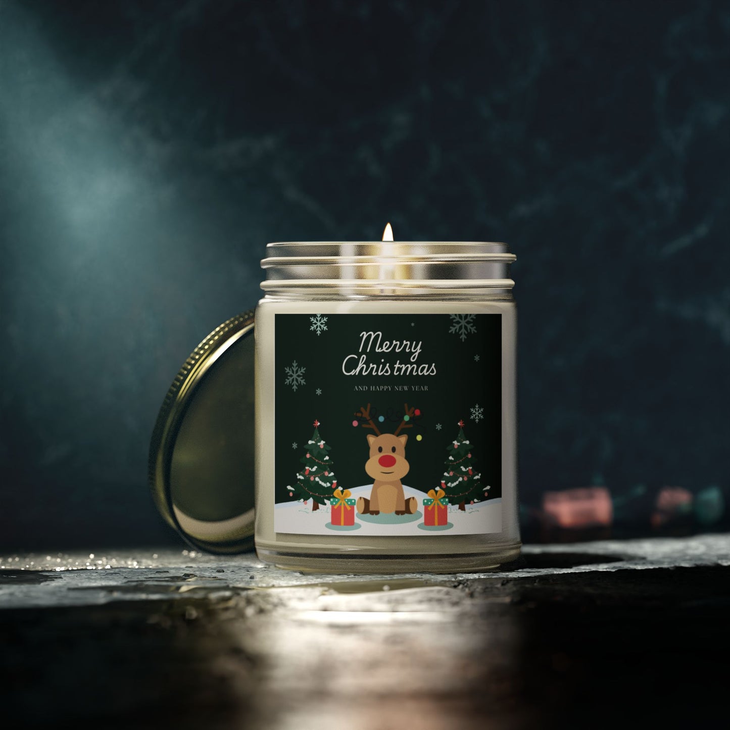 Merry Christmas, Happy New Year - Scented Candles, Coconut Apricot Wax (4oz, 9oz)