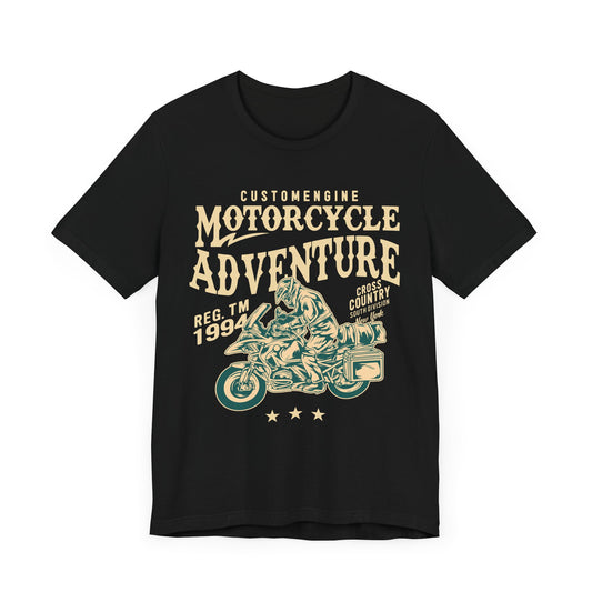 Custom Engine, Motorcycle Adventure - Unisex Jersey Short Sleeve Tee - 13146