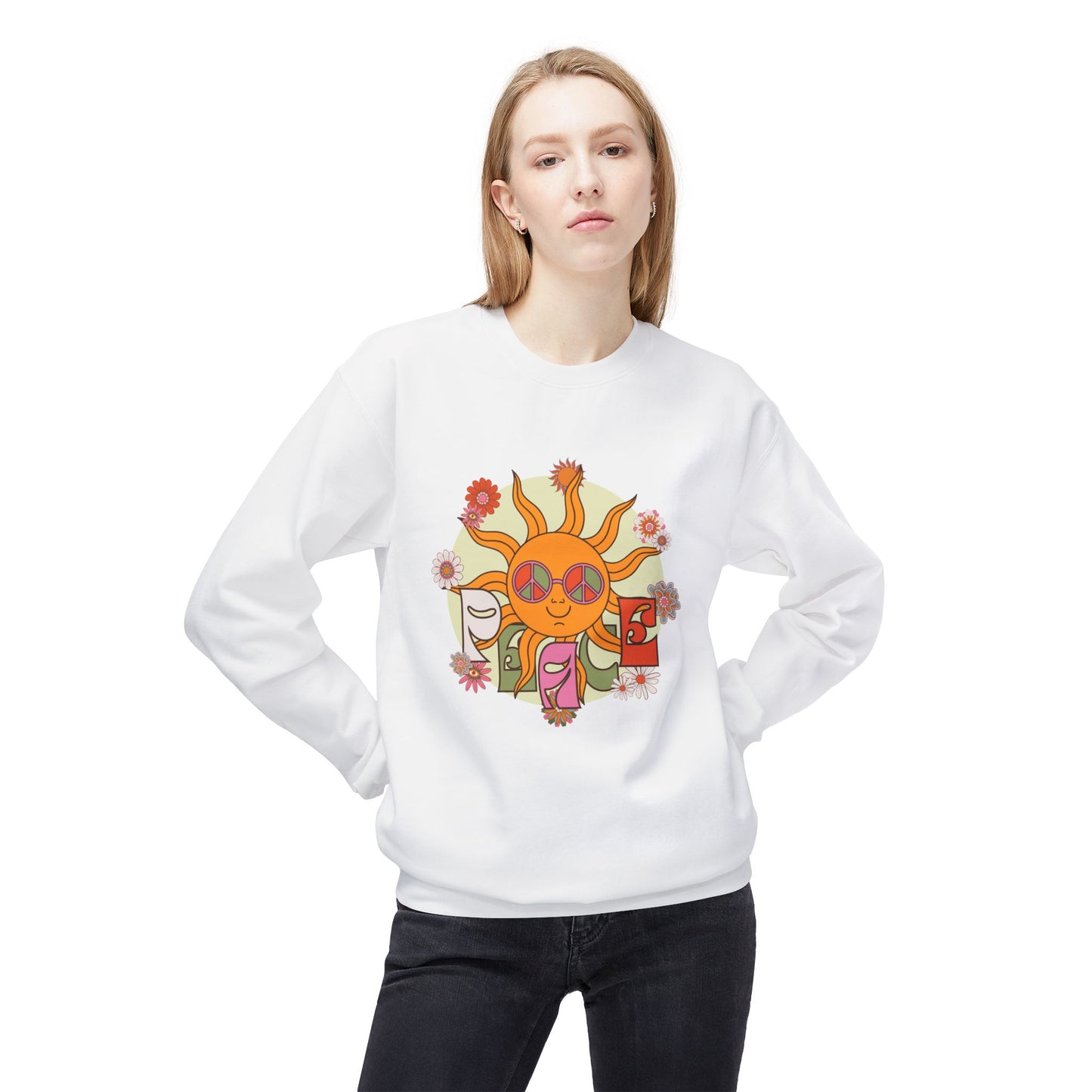 Summer, Peace - Unisex Midweight Softstyle Fleece Crewneck Sweatshirt - 11688