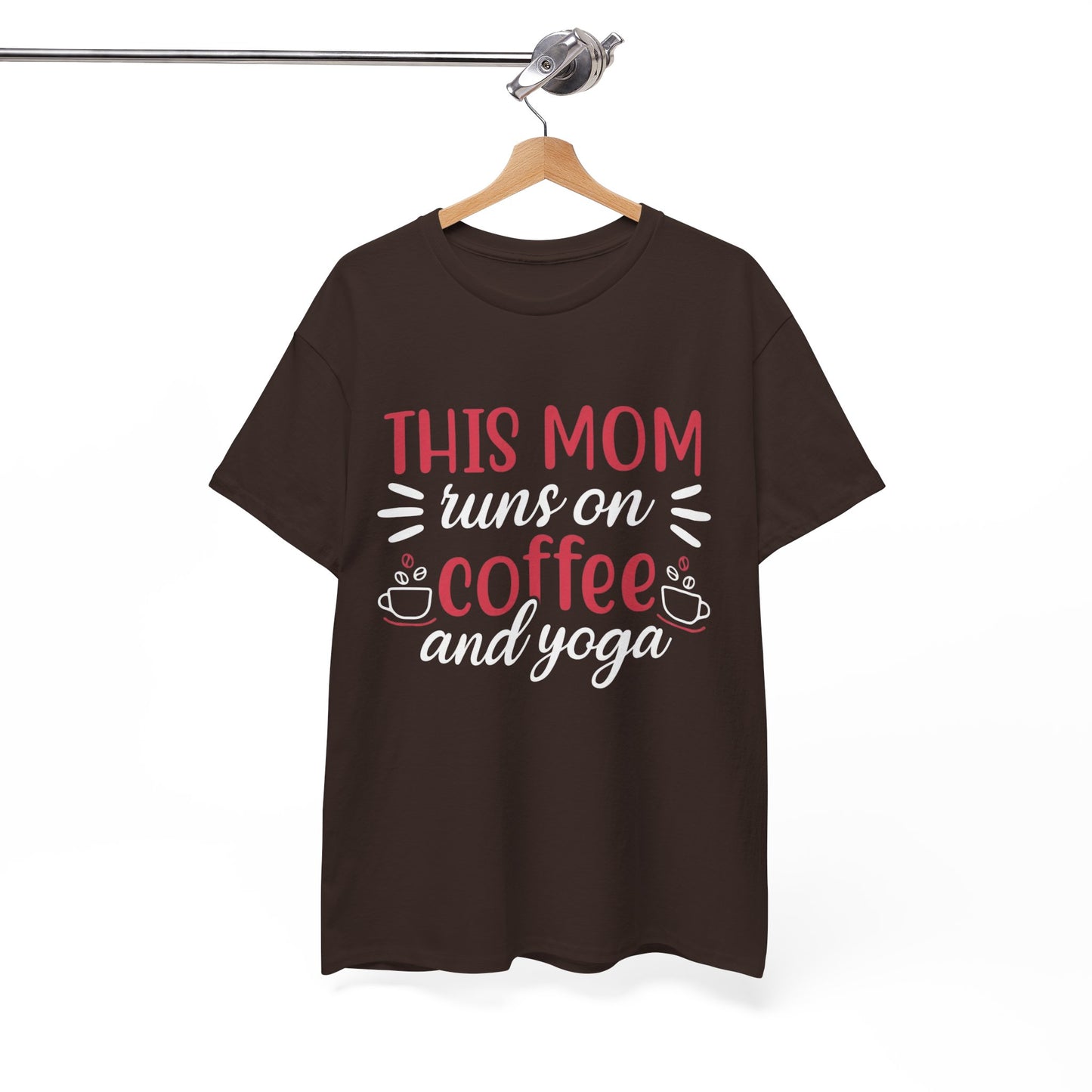 This Mom Runs on Coffee and Yoga T-Shirt – Funny Mother’s Day Gift Tee - 14881