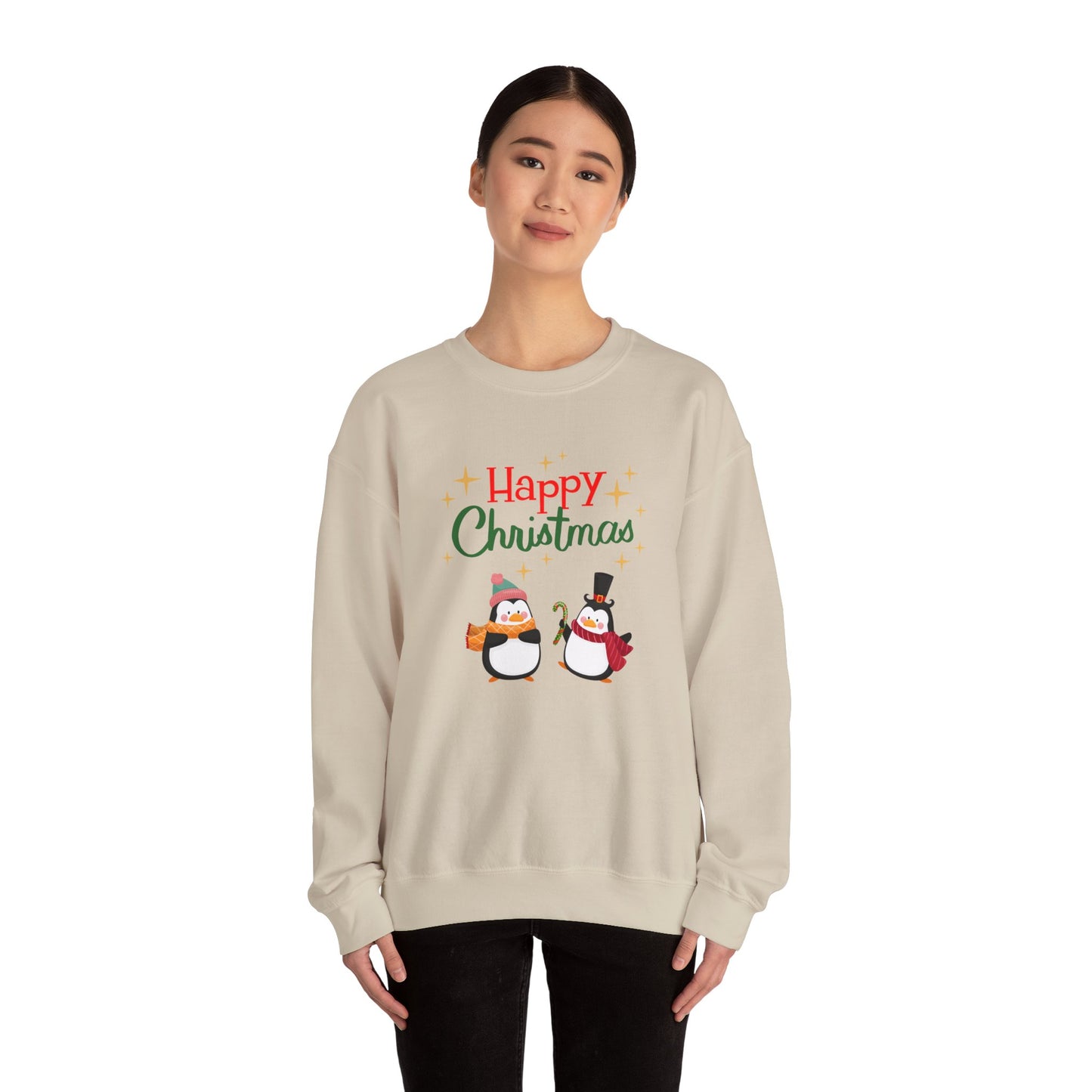 2 Penguins: Happy Christmas - Unisex Heavy Blend™ Crewneck Sweatshirt