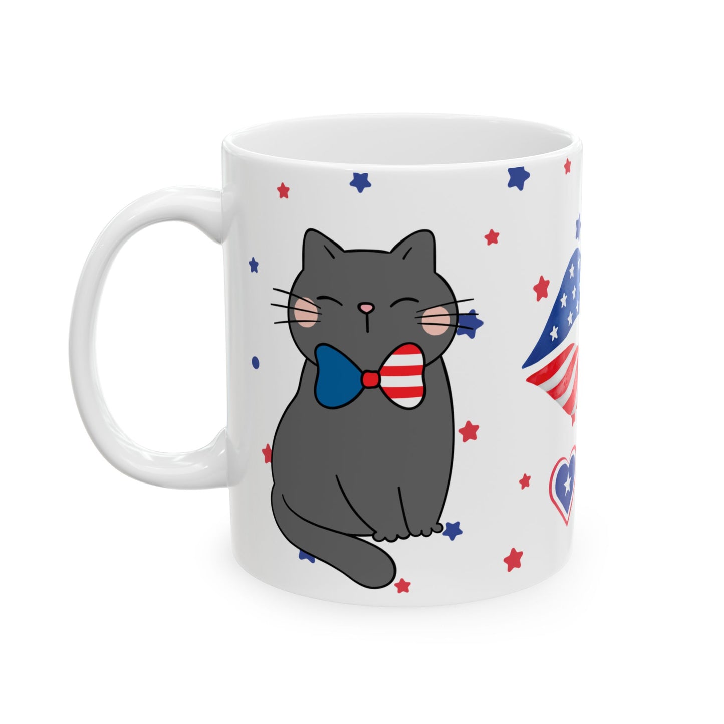 July 4, Cat's Love - Ceramic Mug, (11oz, 15oz) - 10588