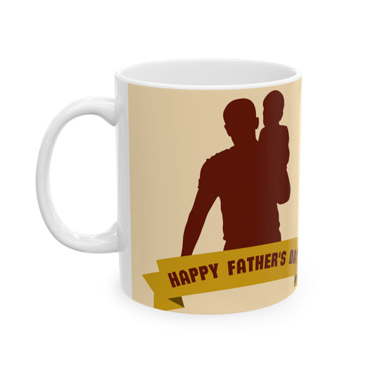 Father's Day Ceramic Mug, 11oz & 15oz, Unique Gift for Dad, Coffee Tea Cup, Personalized Dad Mug, Celebration Mug - 14011