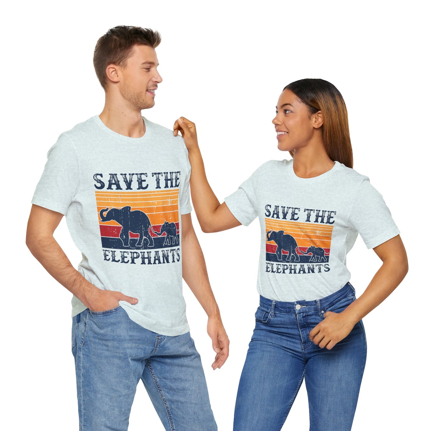 Vegan: Save The Elephants - Unisex Jersey Short Sleeve Tee - 12377