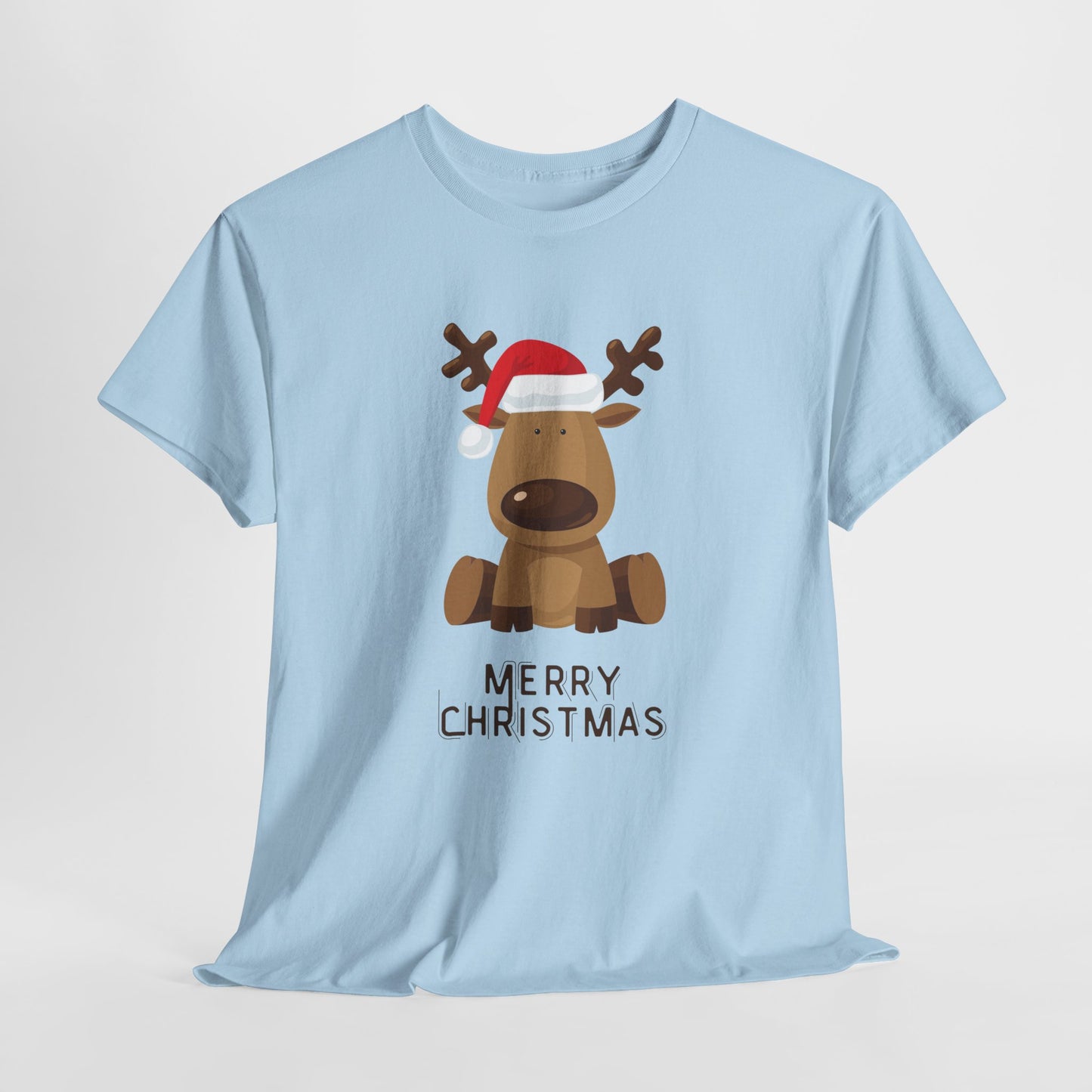 Reindeer: Merry Christmas - Unisex Heavy Cotton Tee