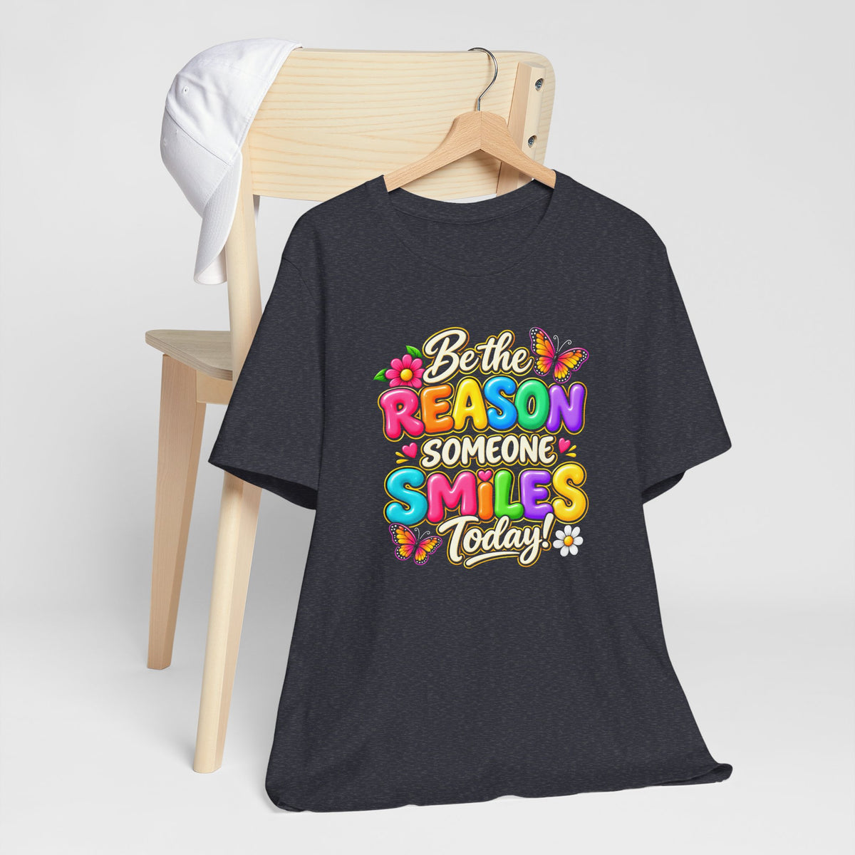 Be the Reason Someone Smiles Today T-Shirt, Colorful Inspirational Floral Tee - 14511