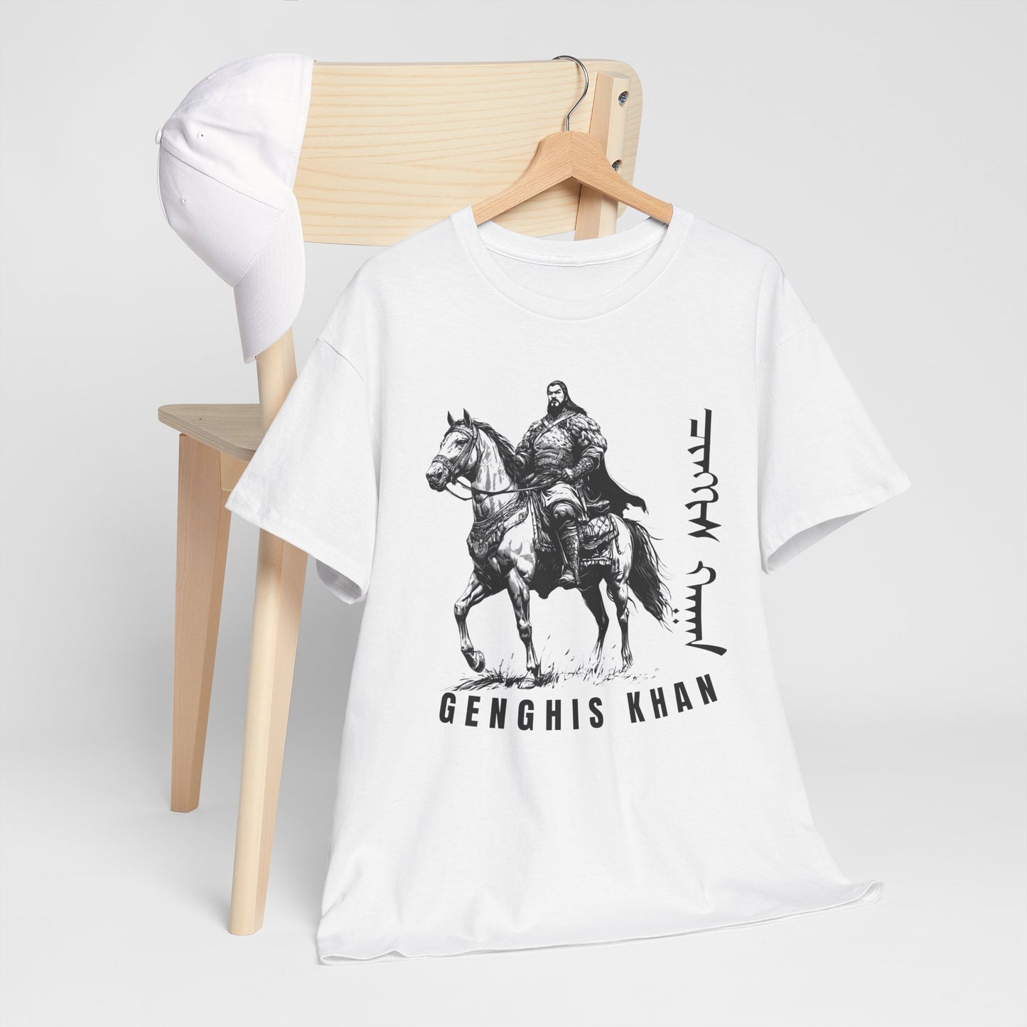 Genghis Khan Horseman Tee – Historical Warrior Graphic T-Shirt - 14914