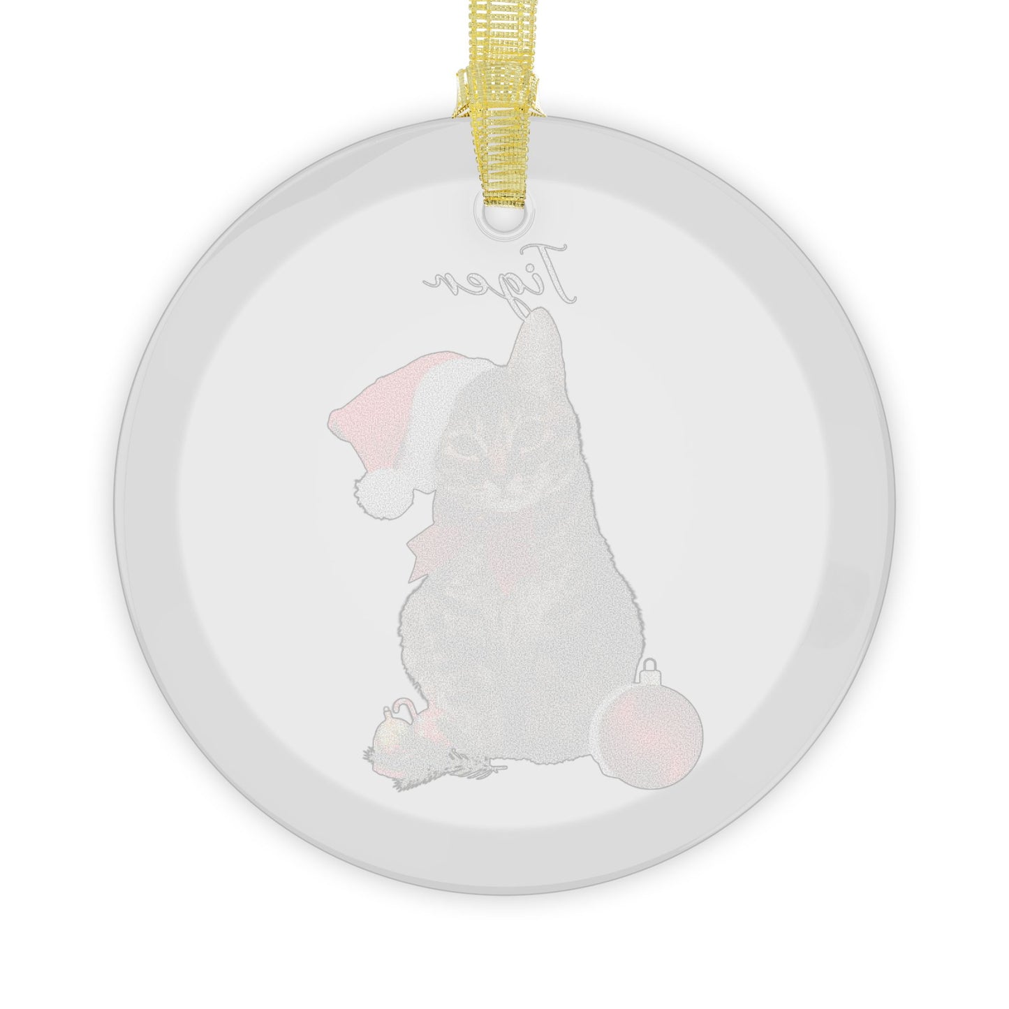 Tiger, Cat, Customizable - Glass Ornaments - 10247