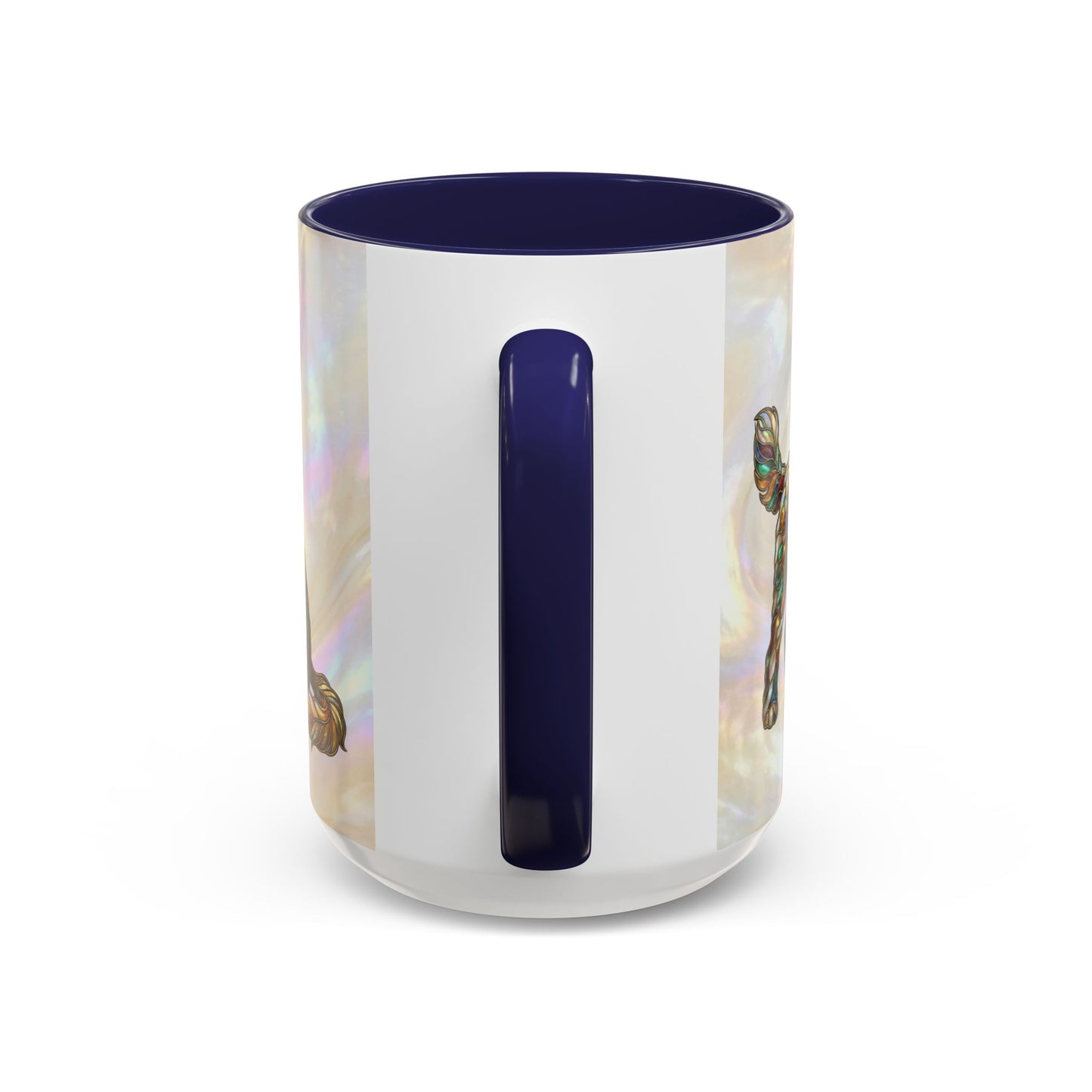 Personalized Dog (Goldendoodle) Coffee Mug - Accent Ceramic Mug with Name and Stained Glass Design - 14530