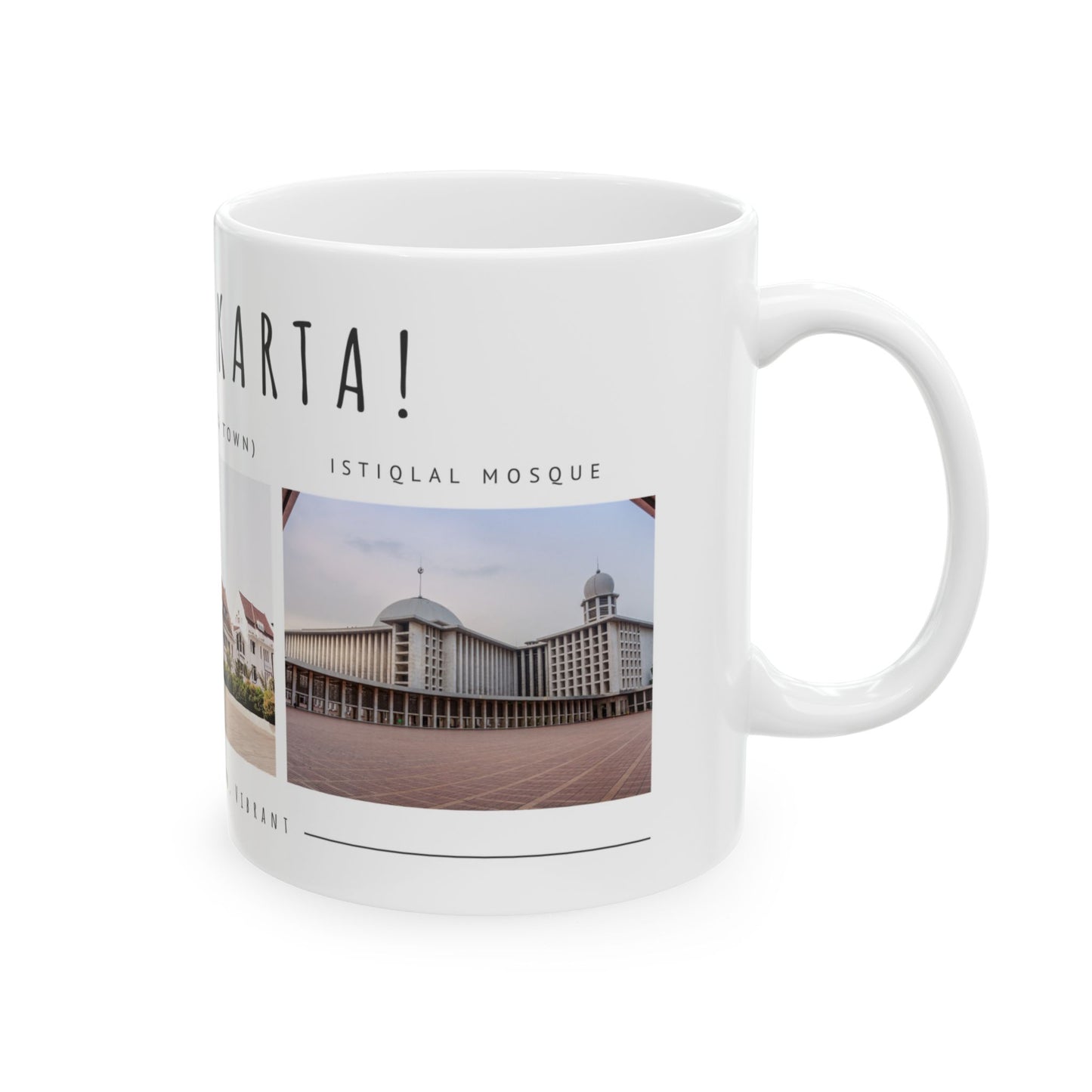 Hello Jakarta Ceramic Mug - 11oz & 15oz, Perfect for Travel Lovers & Home Decor - 12022