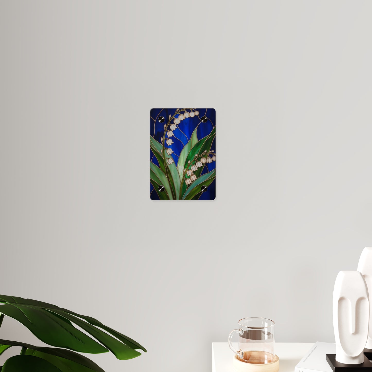Lily of the Valley Acrylic Wall Art Panel — Botanical Floral Home Decor - 14603