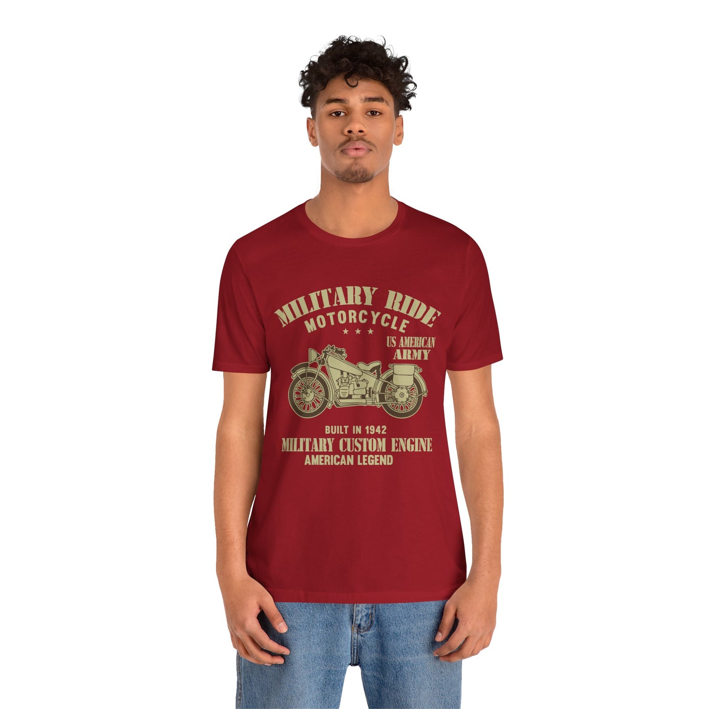 Military Ride Motorcycle - Unisex Jersey Short Sleeve Tee - 13149