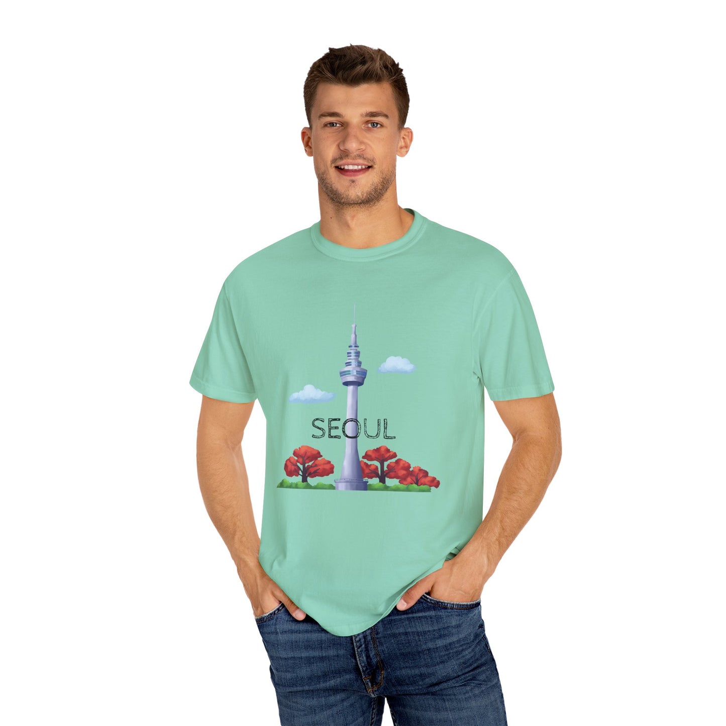 Seoul Skyline Unisex T-Shirt - Casual Travel Tee - 12046